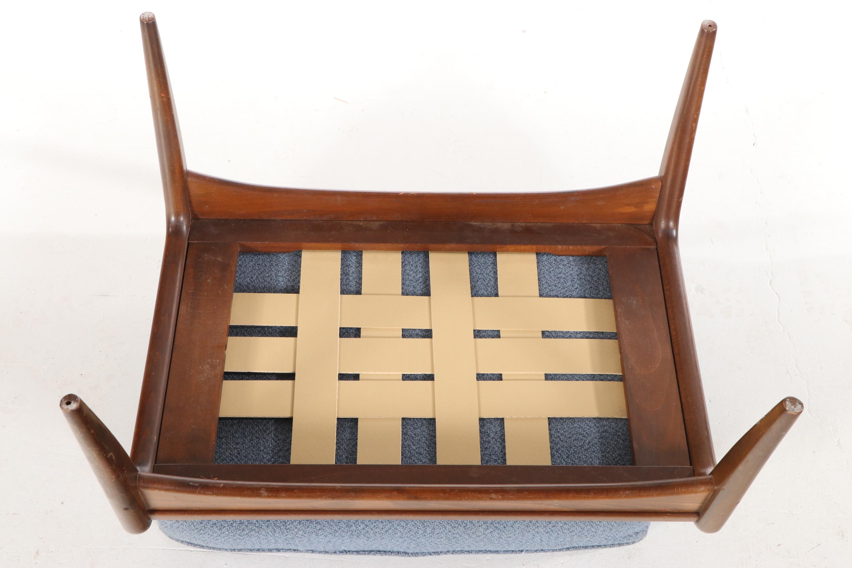 Ib Kofod-Larsen for Selig Danish Modern Reclining Lounge Chair with Ottoman