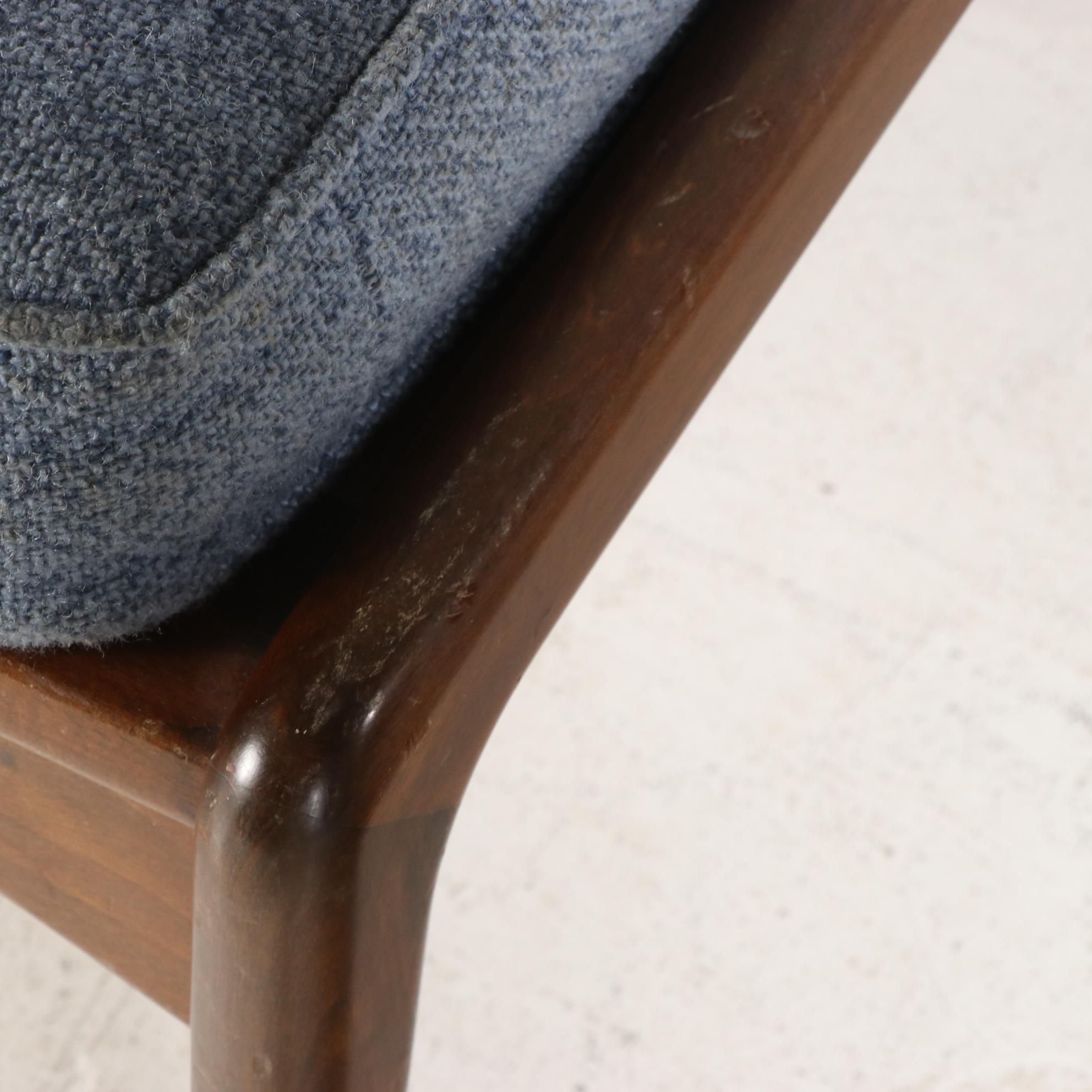 Ib Kofod-Larsen for Selig Danish Modern Reclining Lounge Chair with Ottoman