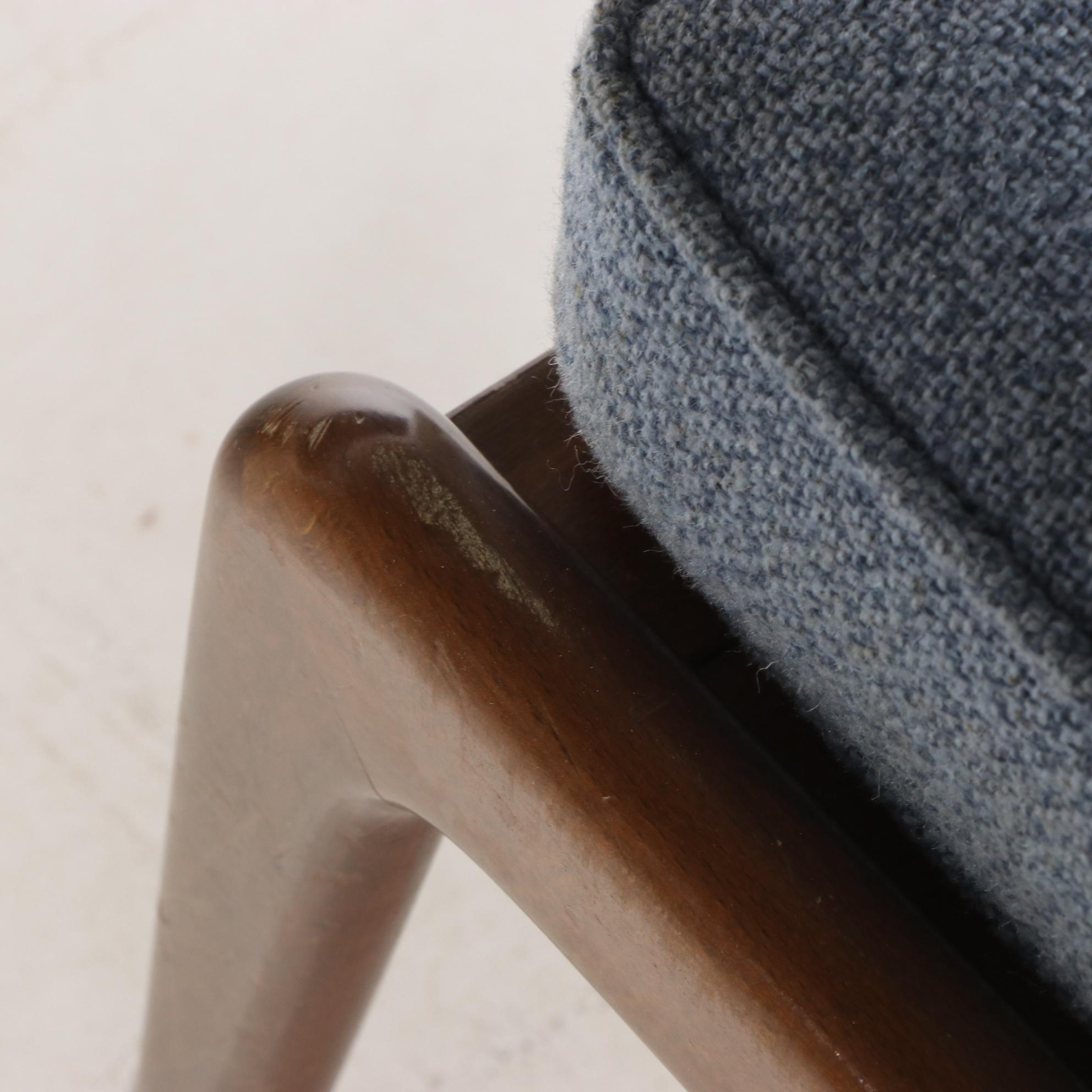 Ib Kofod-Larsen for Selig Danish Modern Reclining Lounge Chair with Ottoman