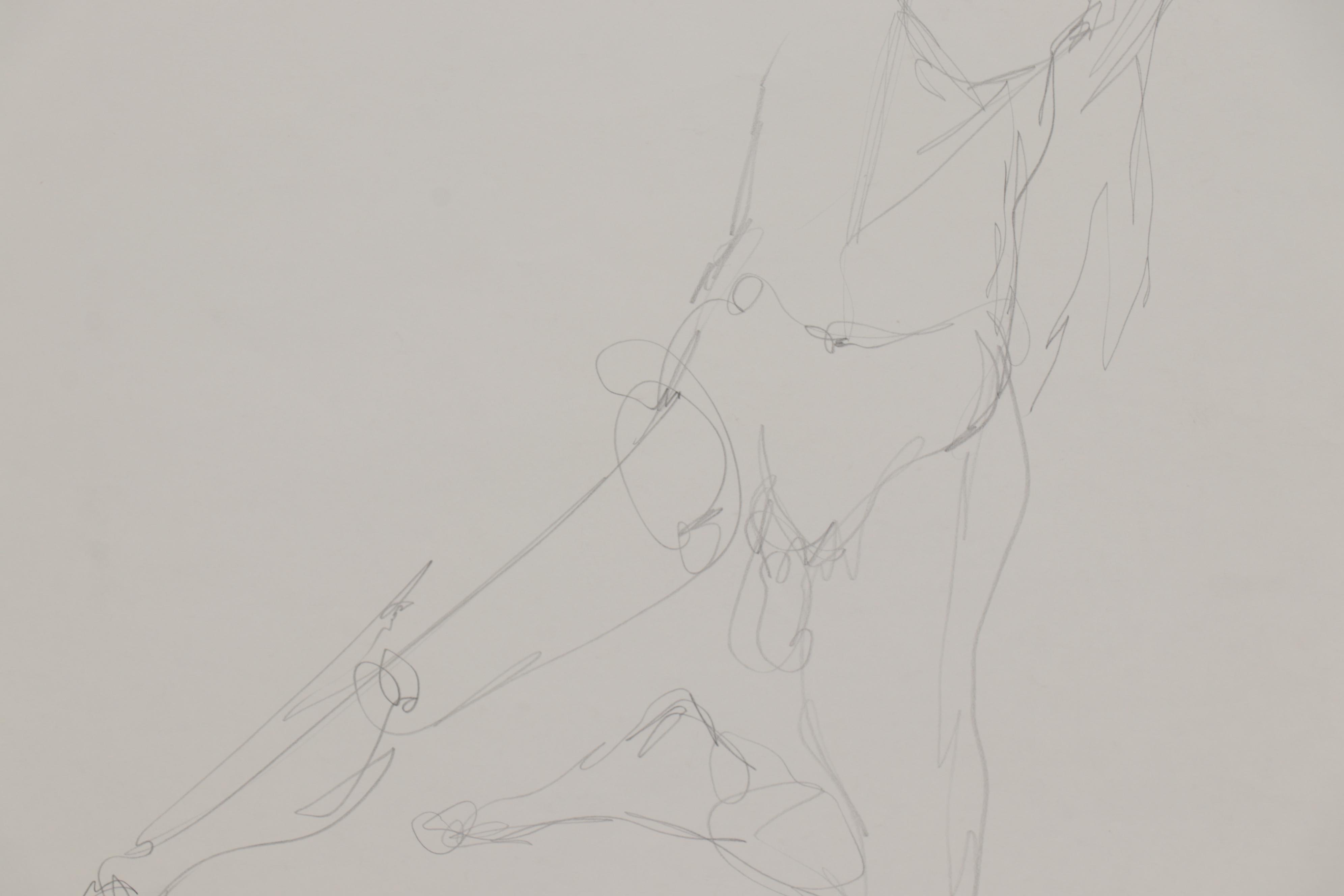 John Tuska Figural Nude Graphite Drawings, Late 20th Century