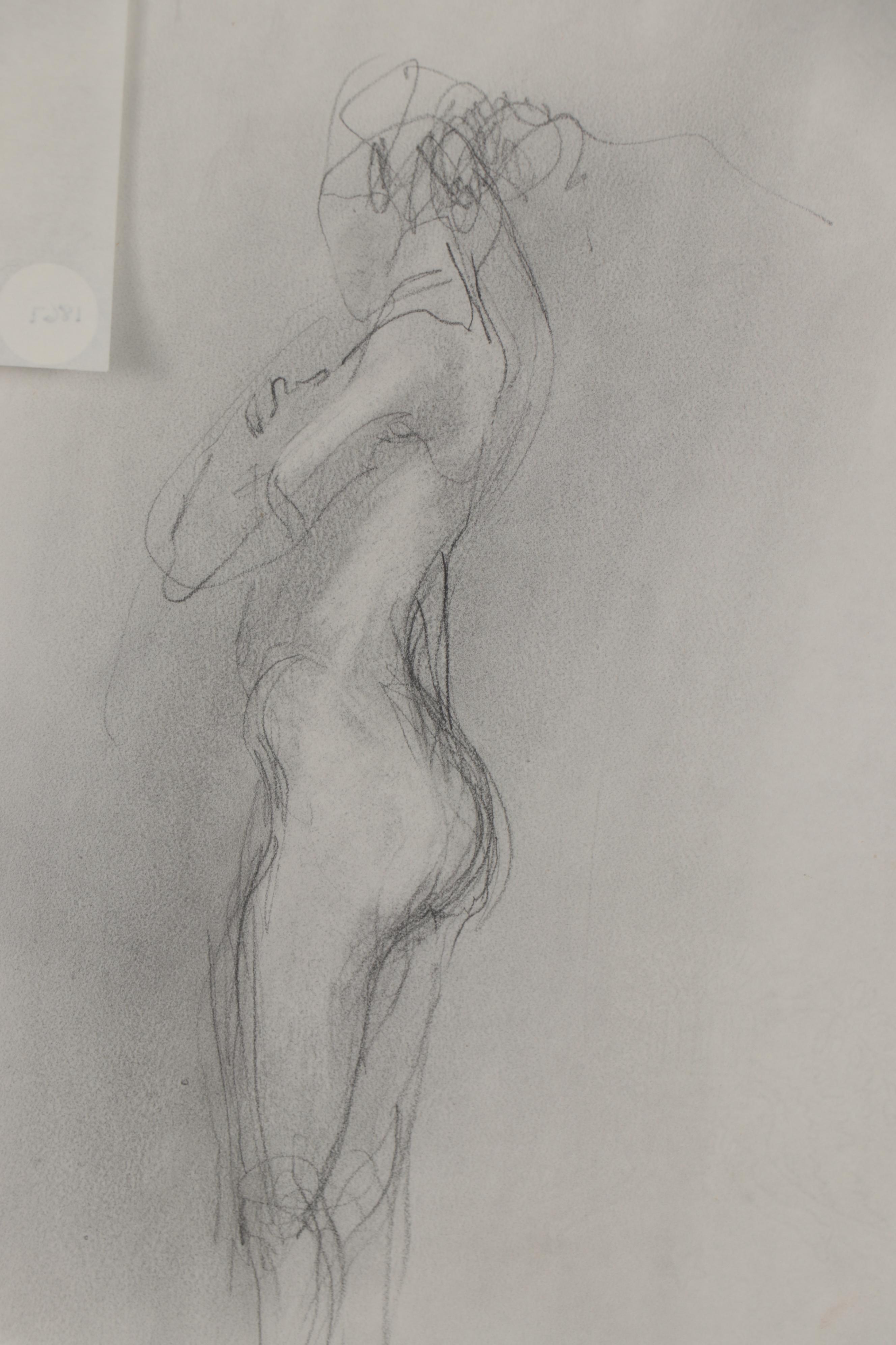 John Tuska Figural Nude Graphite Drawings, Late 20th Century