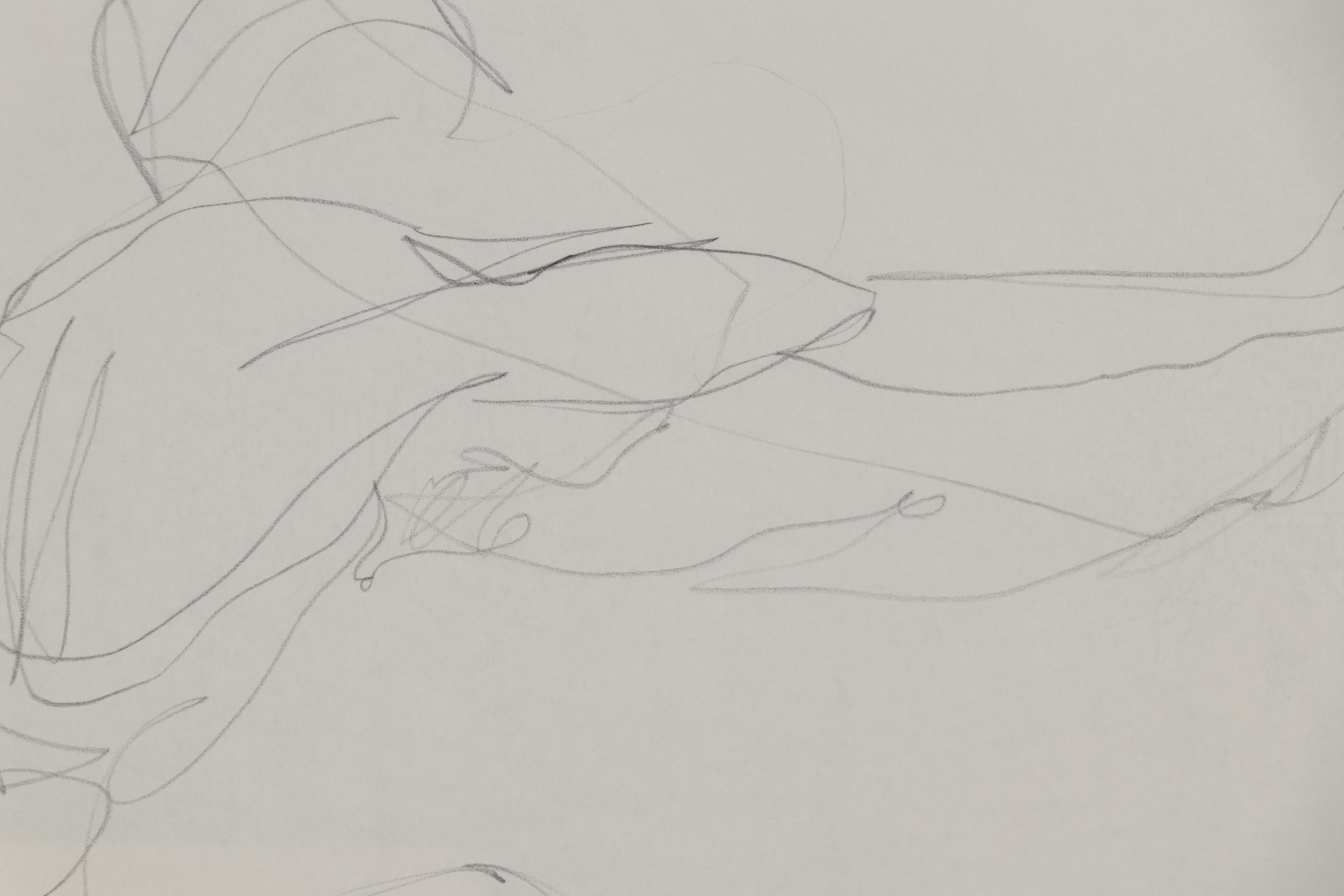 John Tuska Figural Nude Graphite Drawings, Late 20th Century