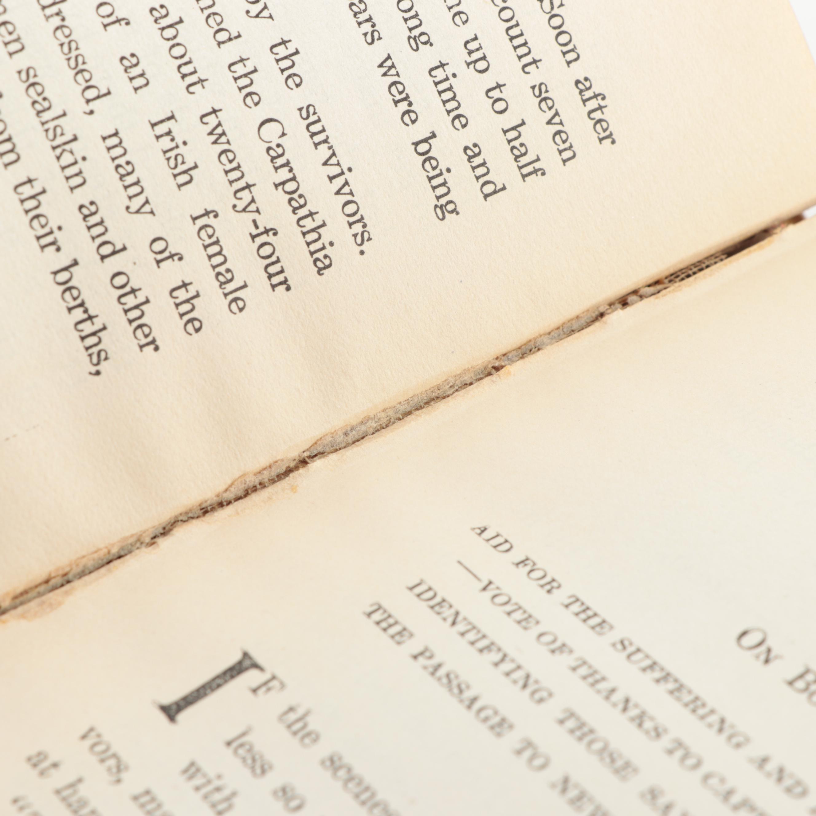 "The Sinking of the Titanic and Great Sea Disasters" Edited by L. Marshall, 1912