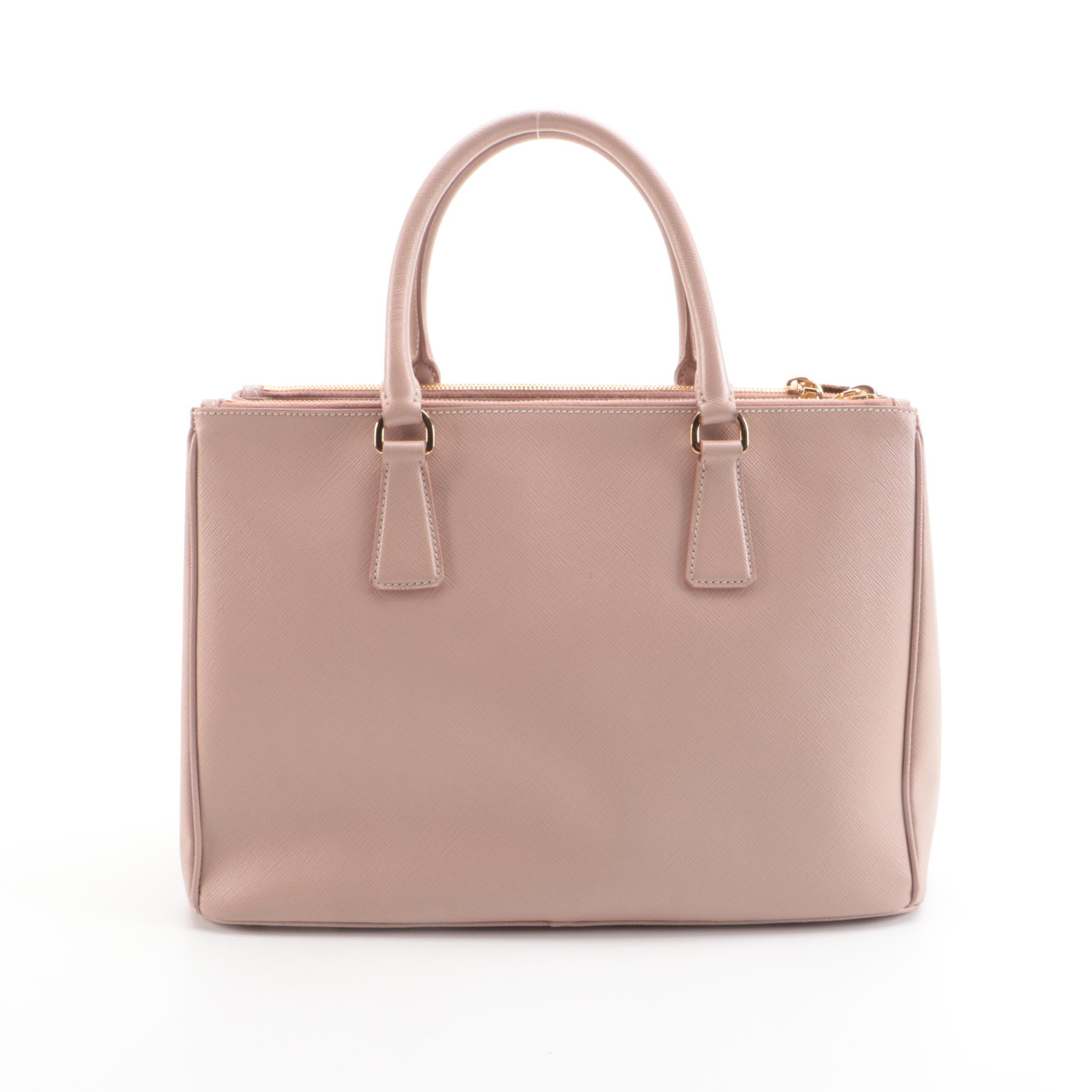 Prada Medium Galleria Bag in Cameo Pink Saffiano Leather