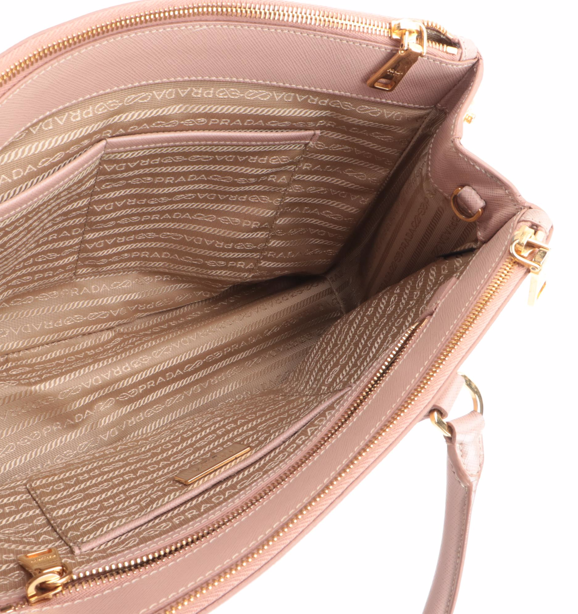 Prada Medium Galleria Bag in Cameo Pink Saffiano Leather