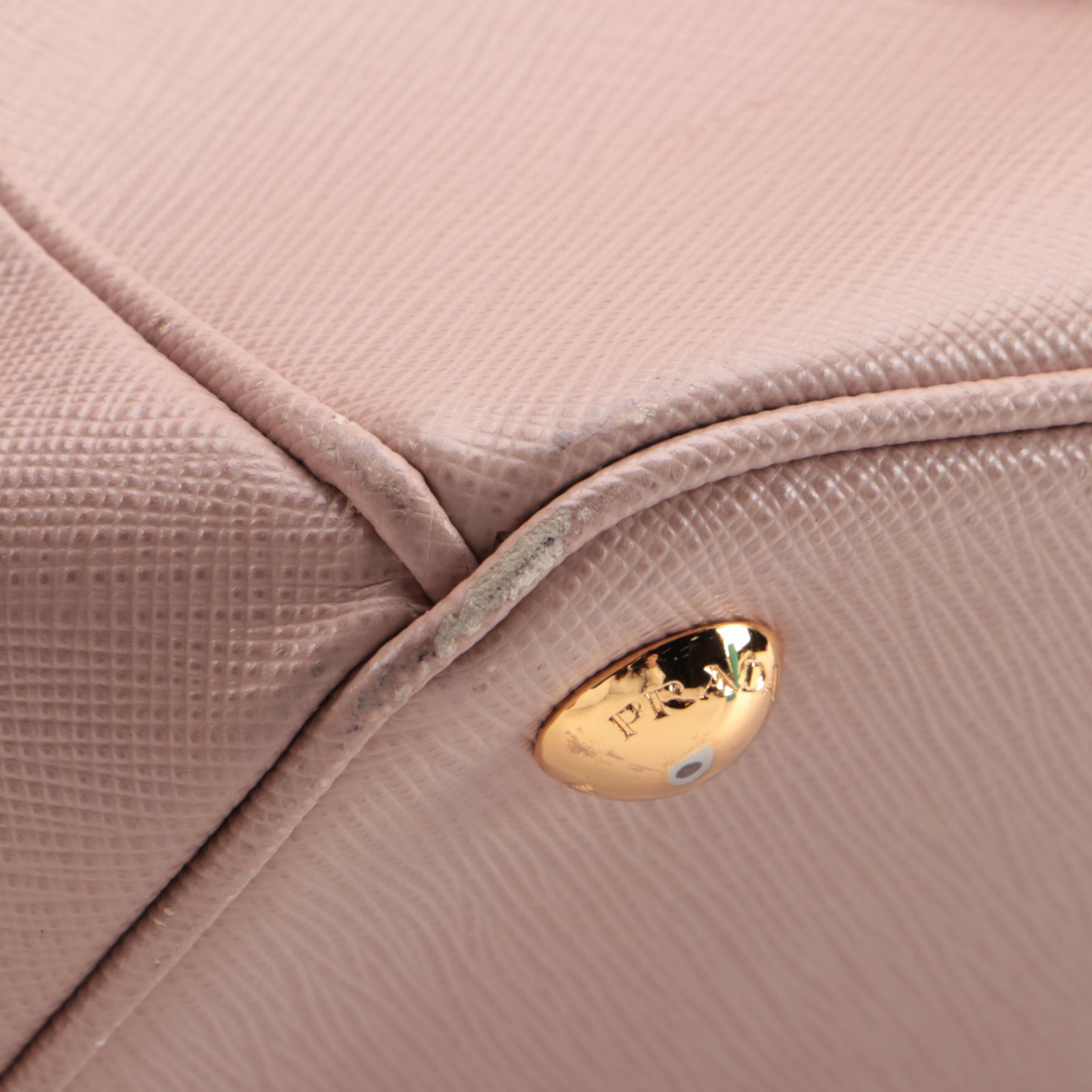 Prada Medium Galleria Bag in Cameo Pink Saffiano Leather