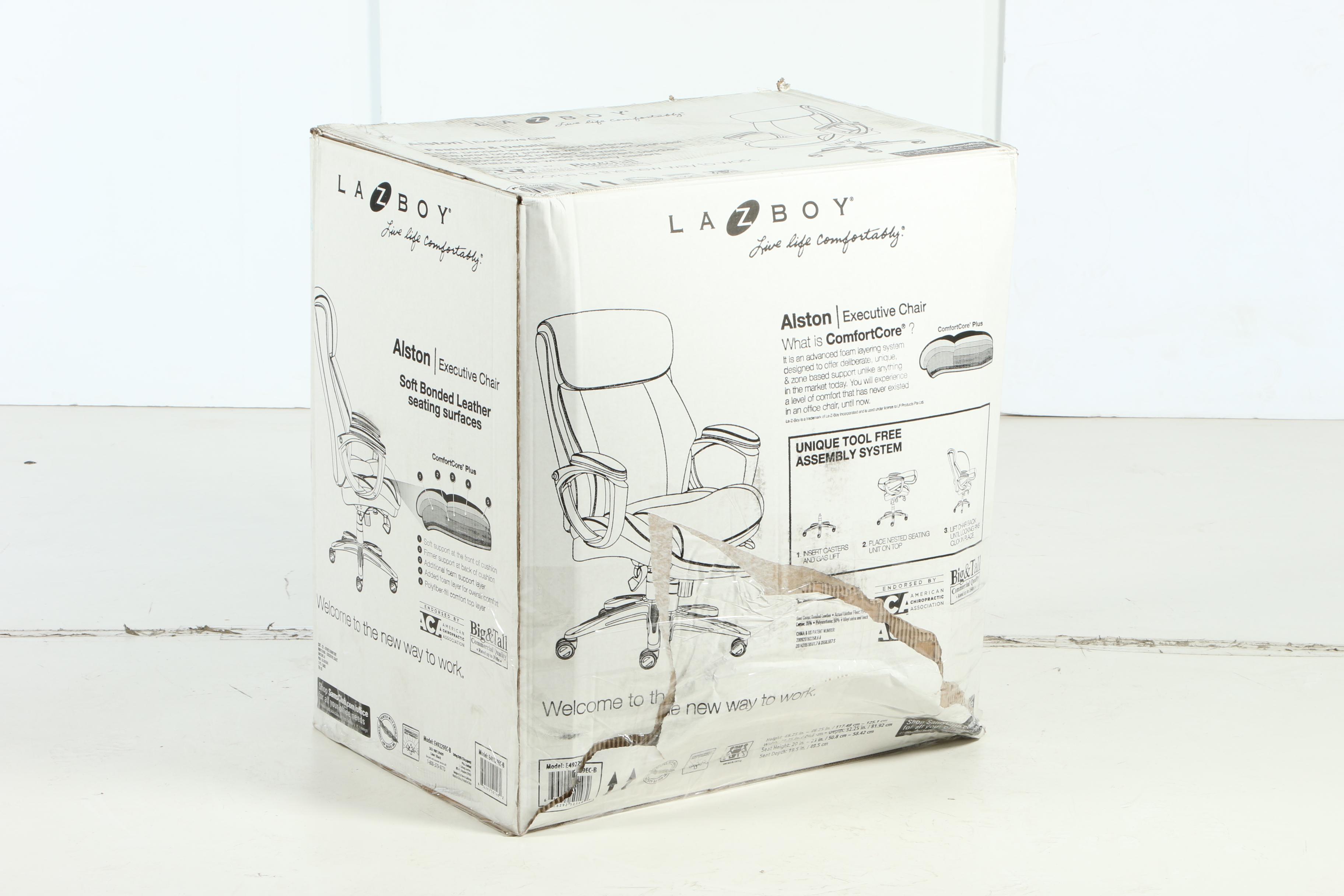 La-Z-Boy "Alston" Black Bonded Leather Big & Tall Executive Chair