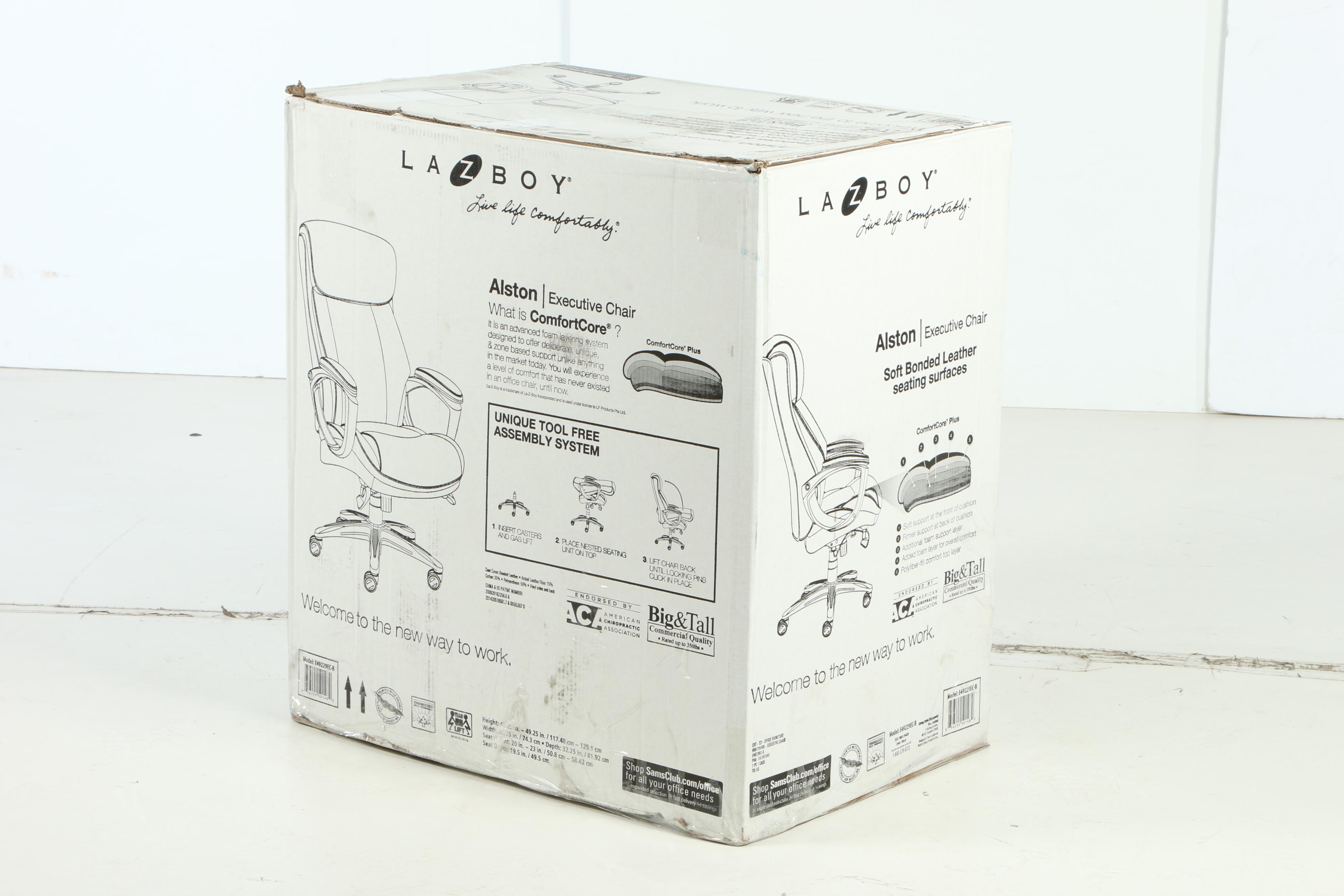 La-Z-Boy "Alston" Black Bonded Leather Big & Tall Executive Chair