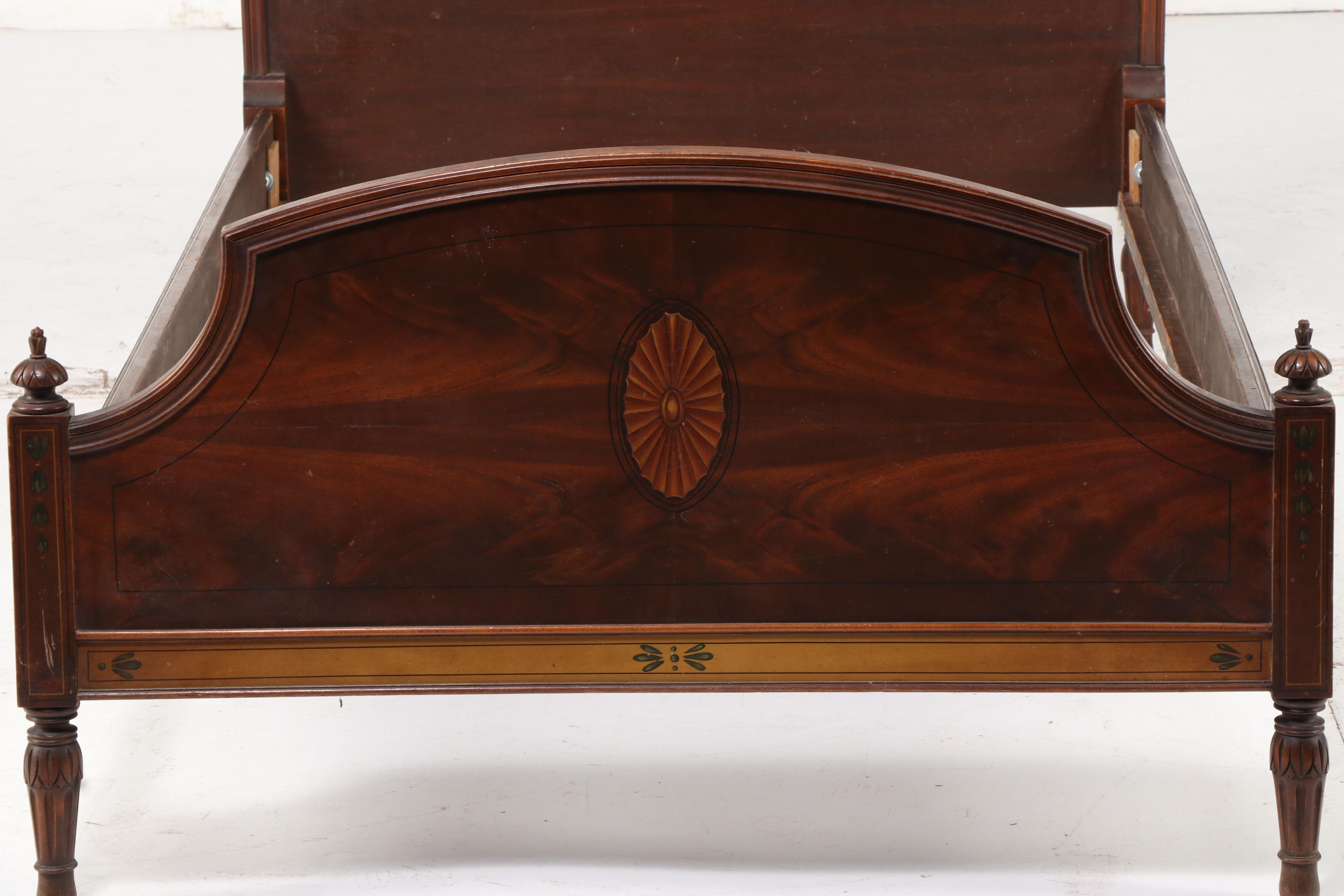 Neoclassical Style Walnut Twin Sized Bed Frame, 20th Century