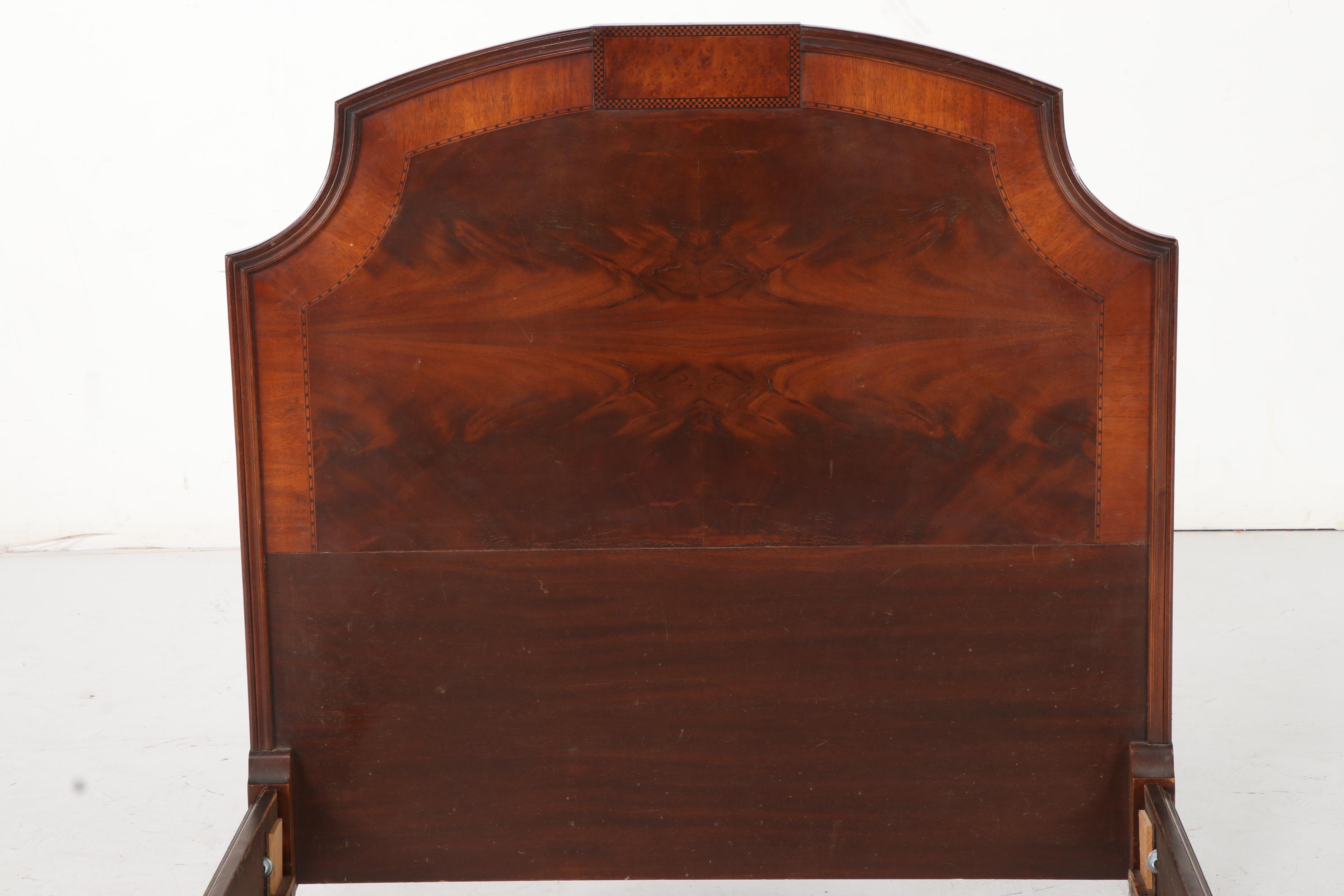 Neoclassical Style Walnut Twin Sized Bed Frame, 20th Century
