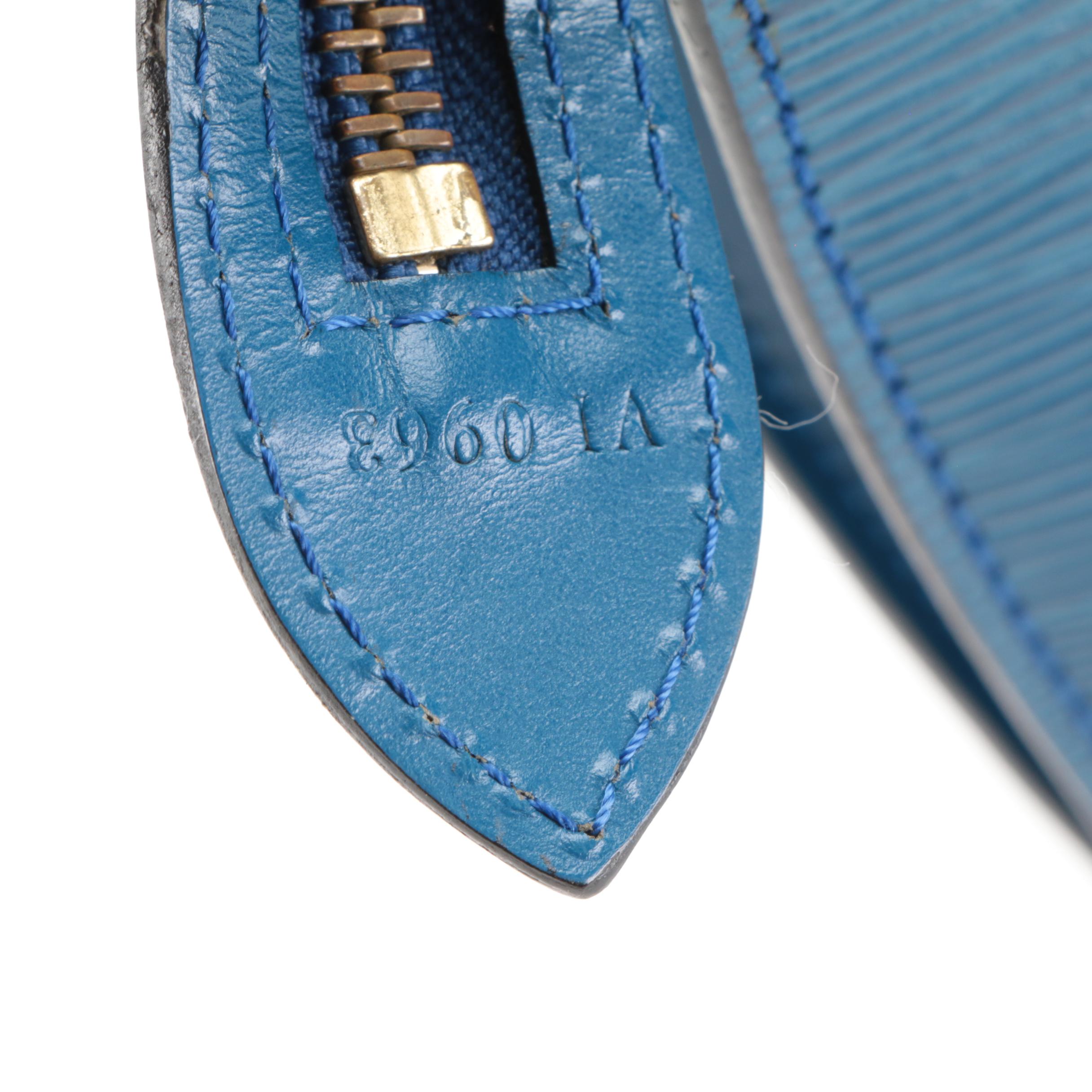 Louis Vuitton St. Jacques PM Bag in Toledo Blue Epi and Smooth Leather