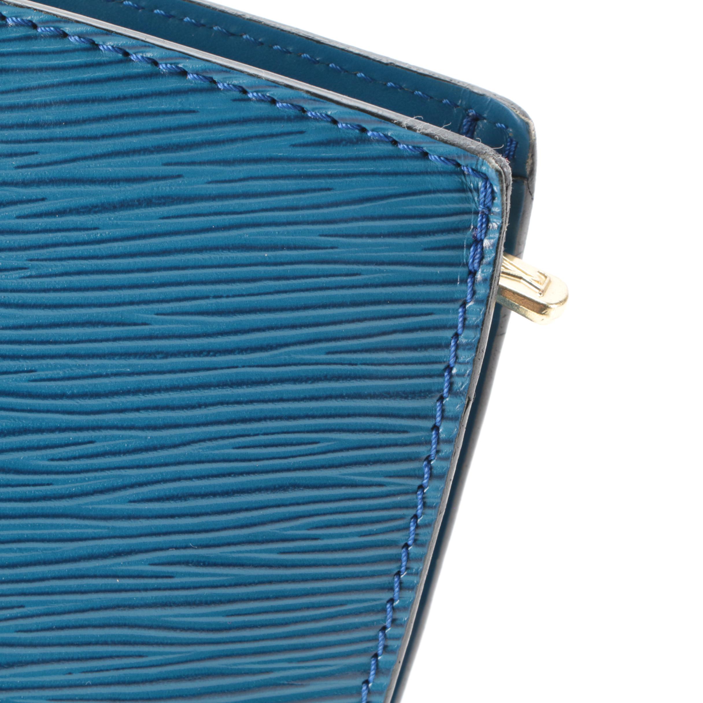 Louis Vuitton St. Jacques PM Bag in Toledo Blue Epi and Smooth Leather