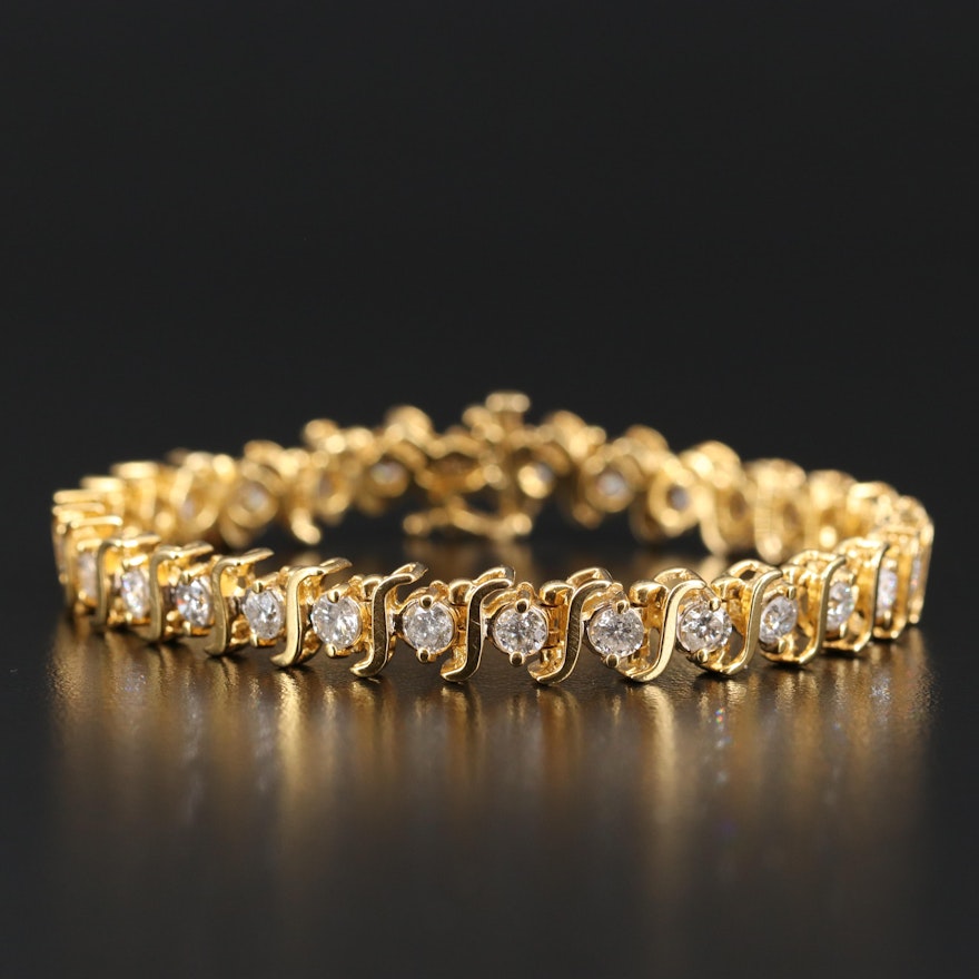 14K 5.45 CTW Diamond Line Bracelet