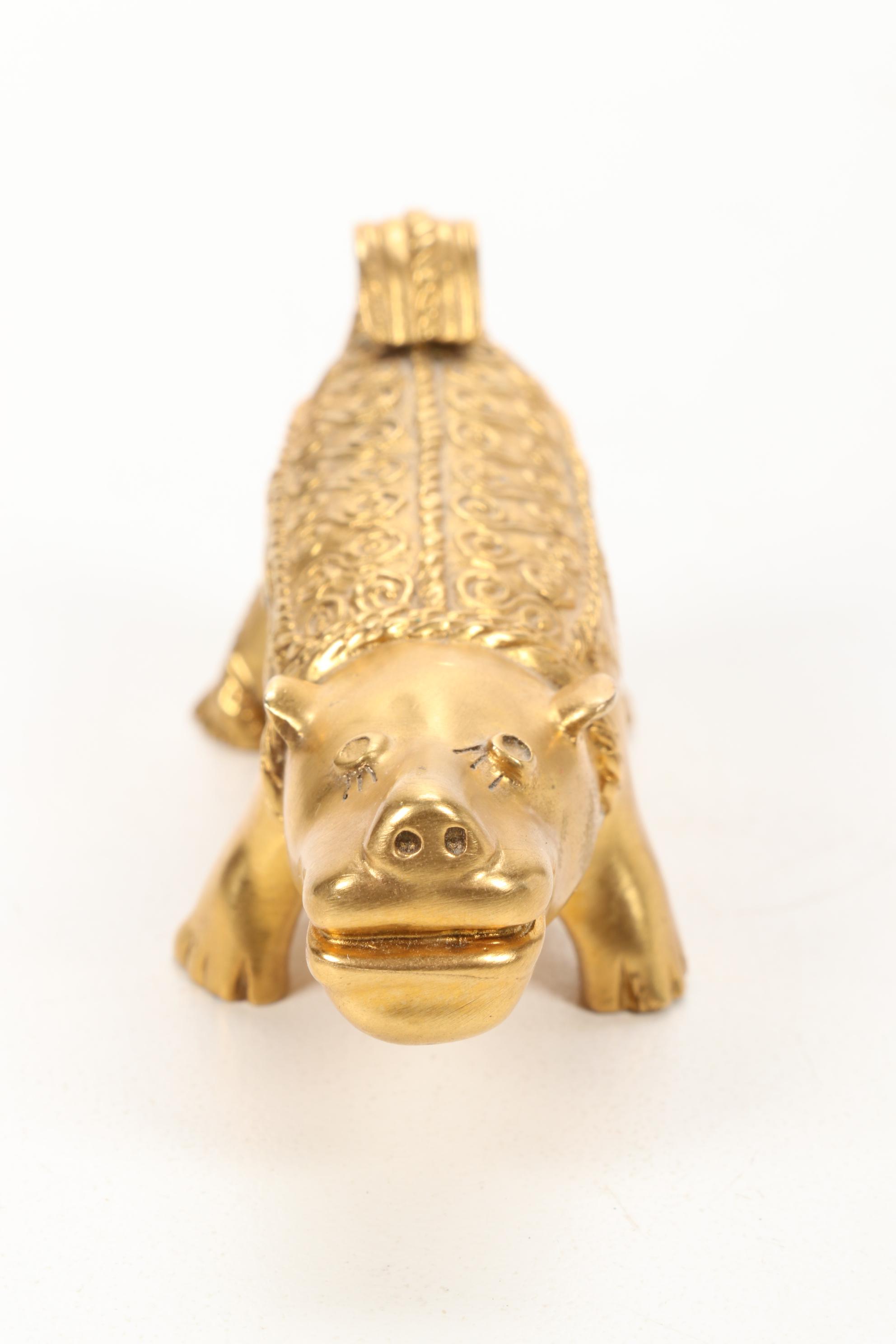Gilt Bronze Hippo Figurine