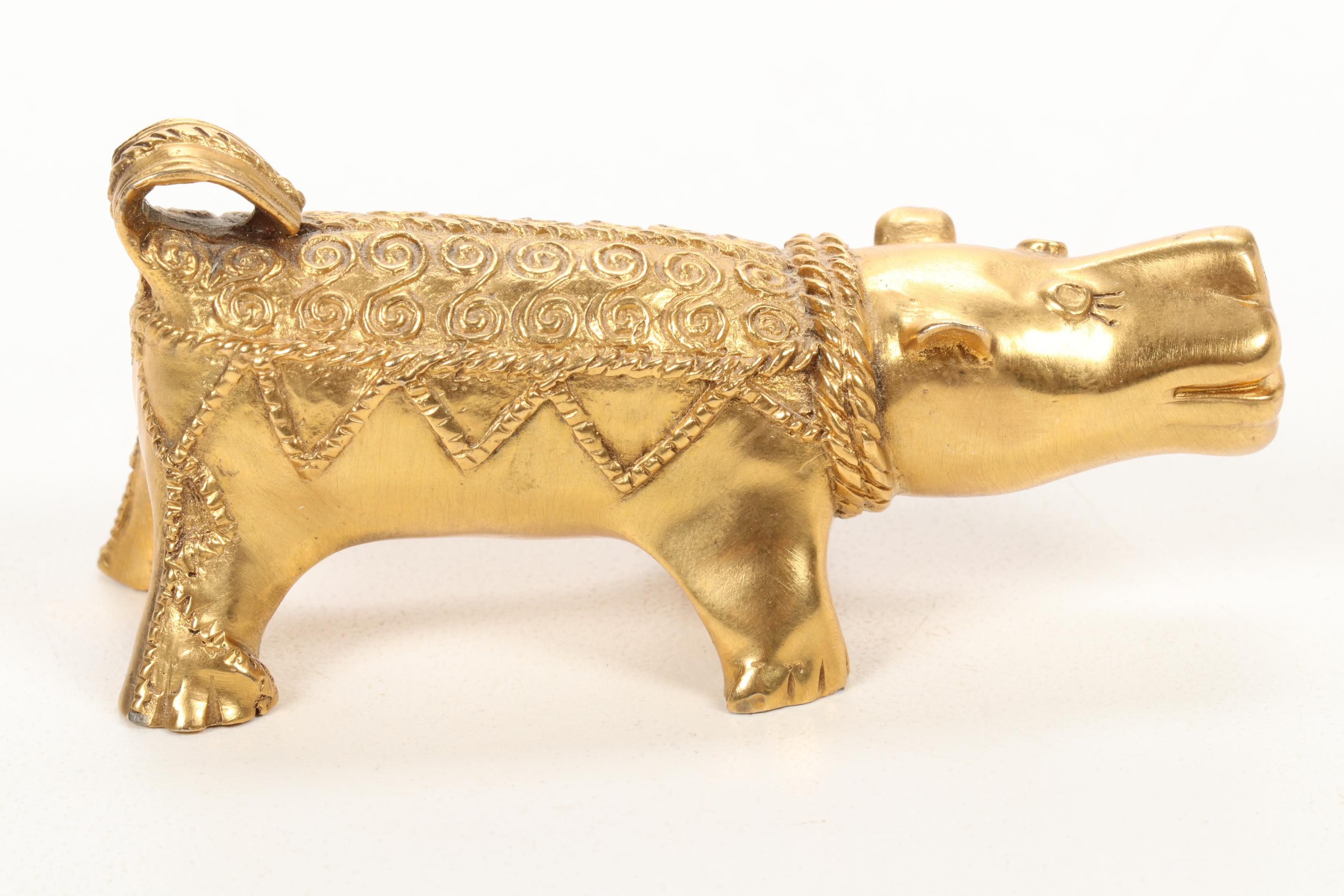 Gilt Bronze Hippo Figurine