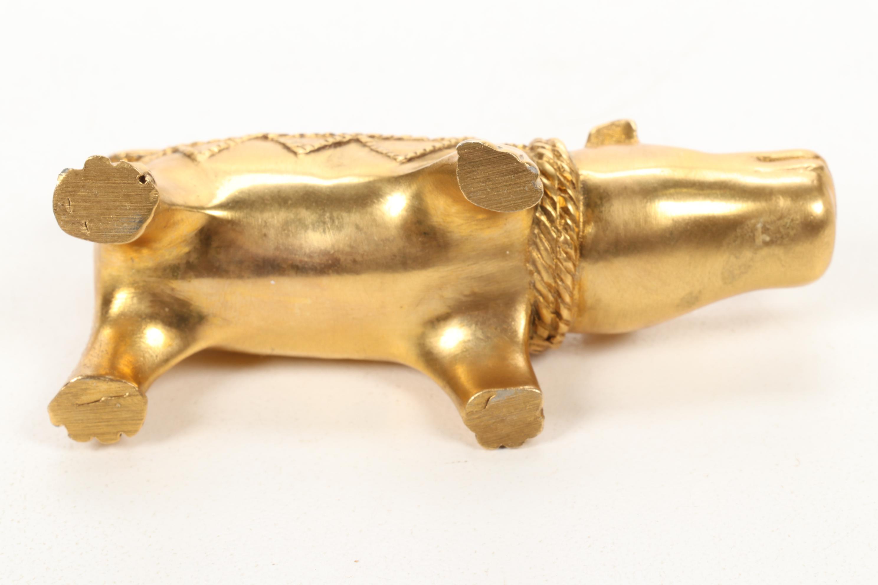 Gilt Bronze Hippo Figurine
