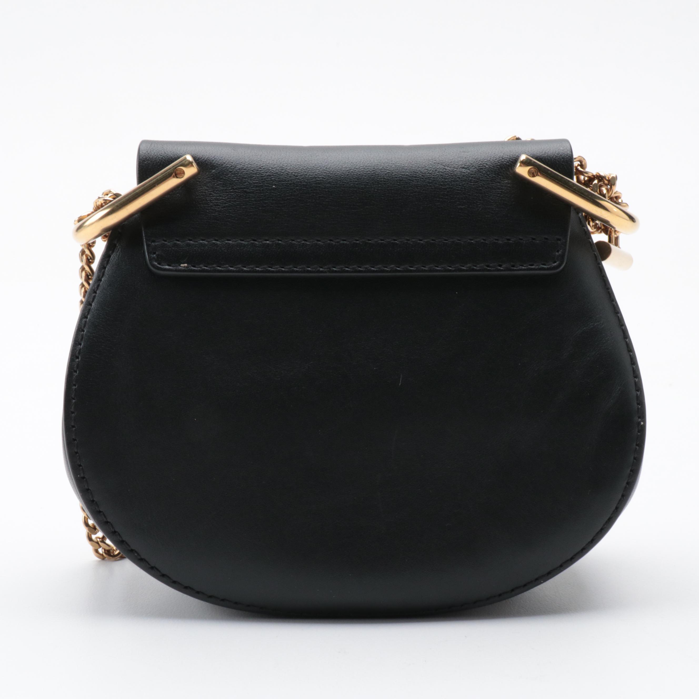 Chloé Drew Nano Crossbody Bag in Leopard Print Pony Hair and Black Leather