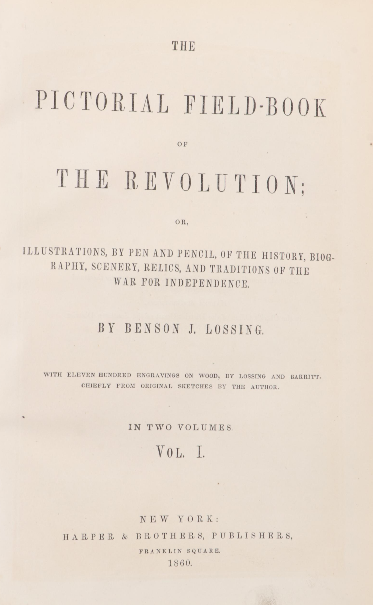 "The Pictorial Field-Book of the Revolution" Two-Volume Set, 1860