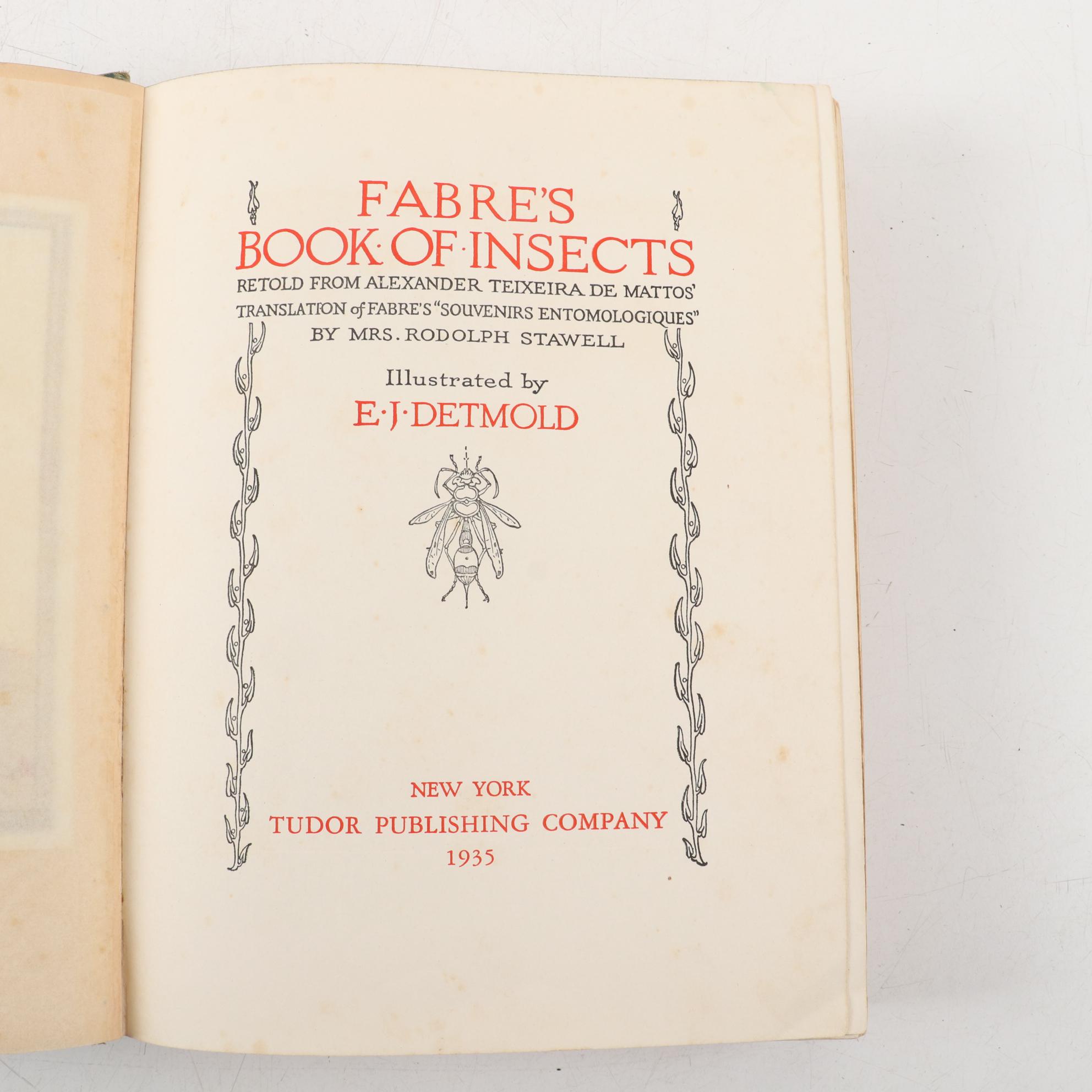 Illustrated "Fabre's Book of Insects" by Maud Margaret Key Stawell, 1935