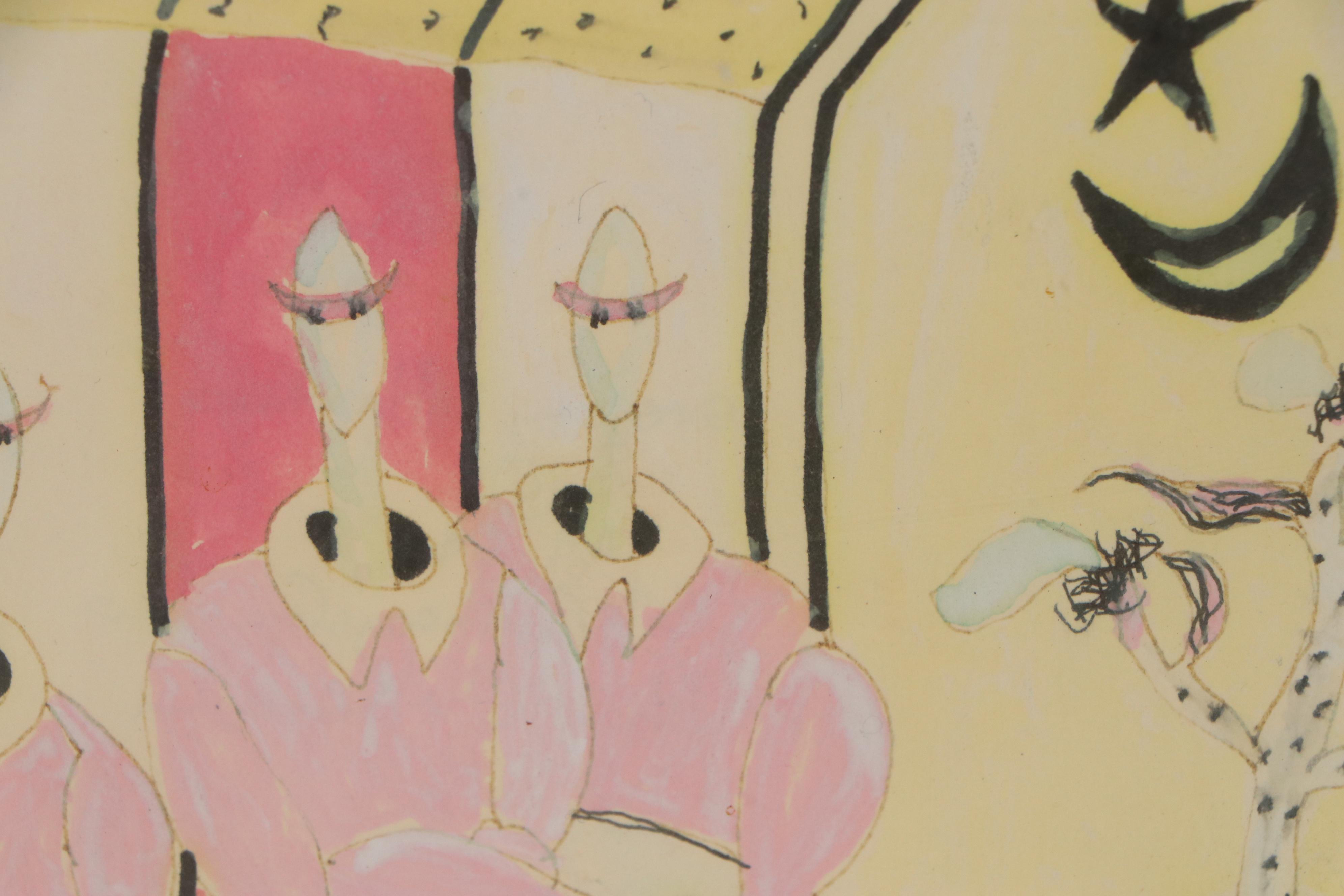 Gregory J. Hawkins Surreal Ink and Watercolor Paintings, 1989