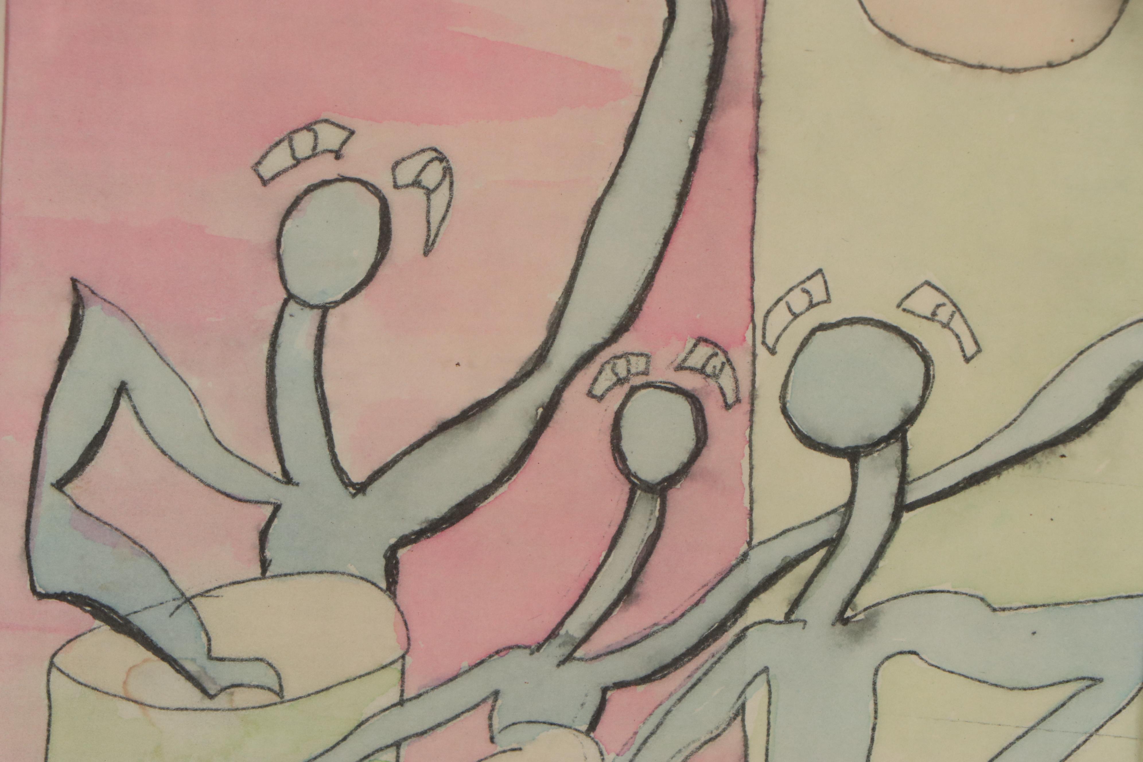 Gregory J. Hawkins Surreal Ink and Watercolor Paintings, 1989