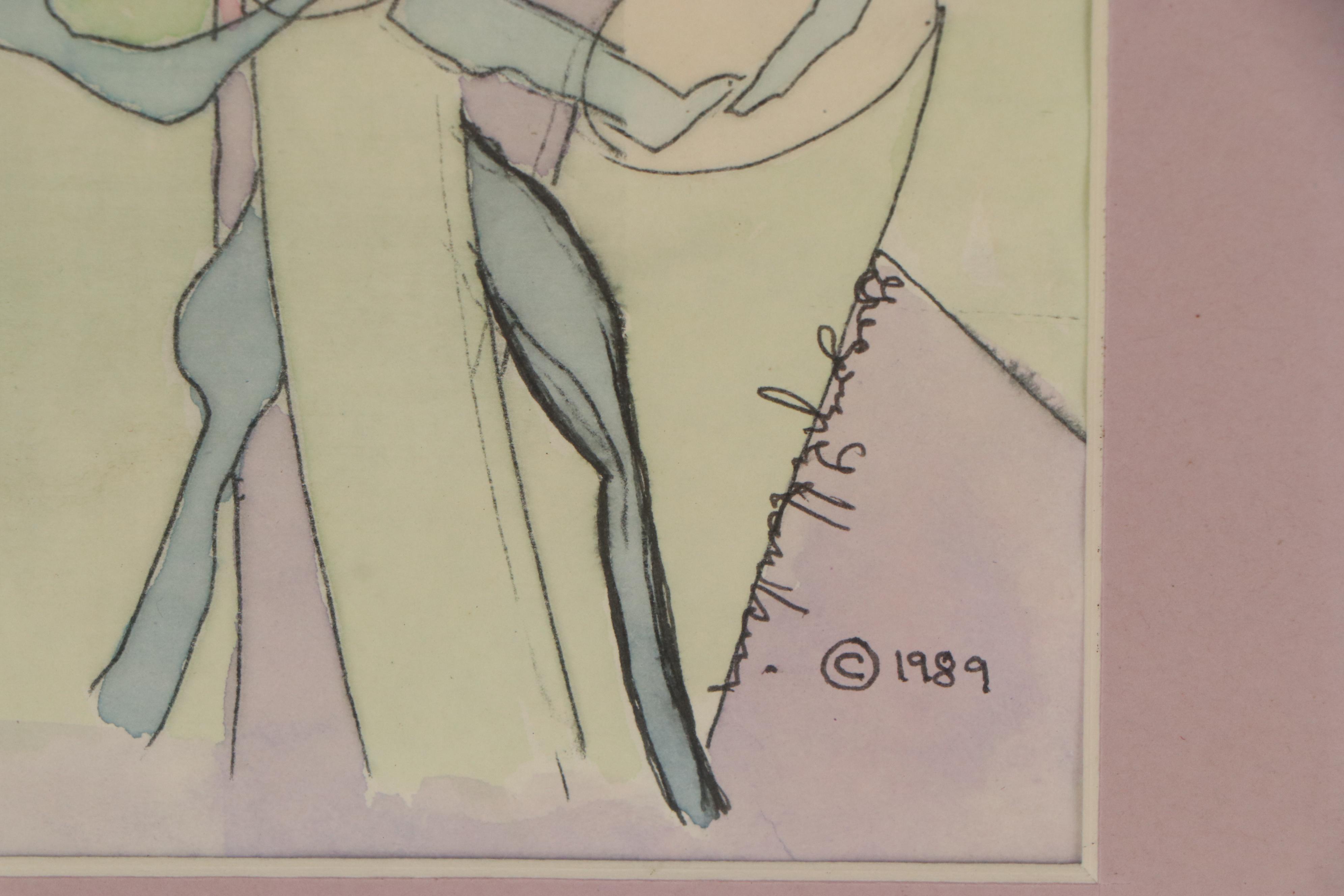 Gregory J. Hawkins Surreal Ink and Watercolor Paintings, 1989