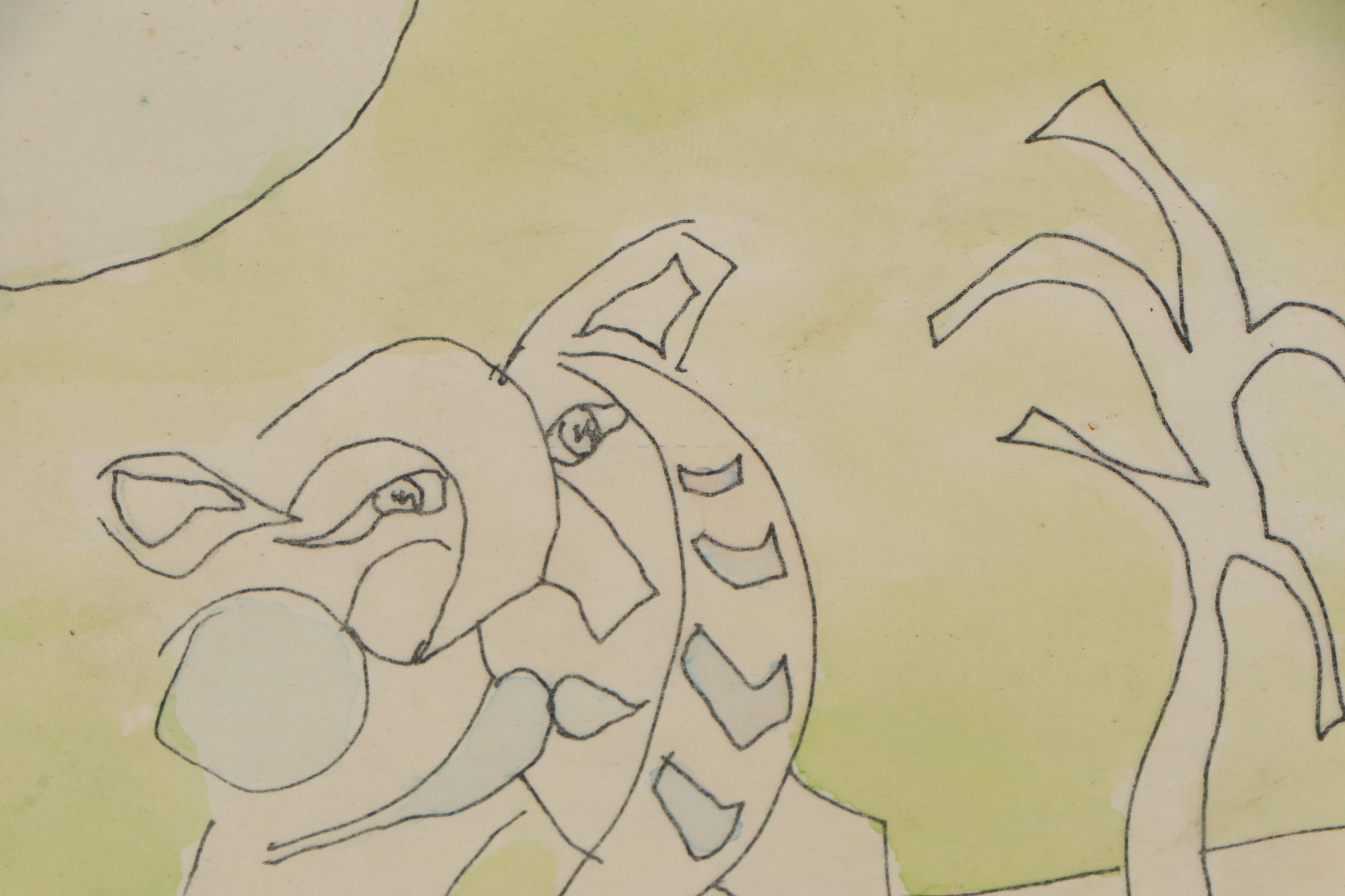 Gregory J. Hawkins Surreal Ink and Watercolor Paintings, 1989