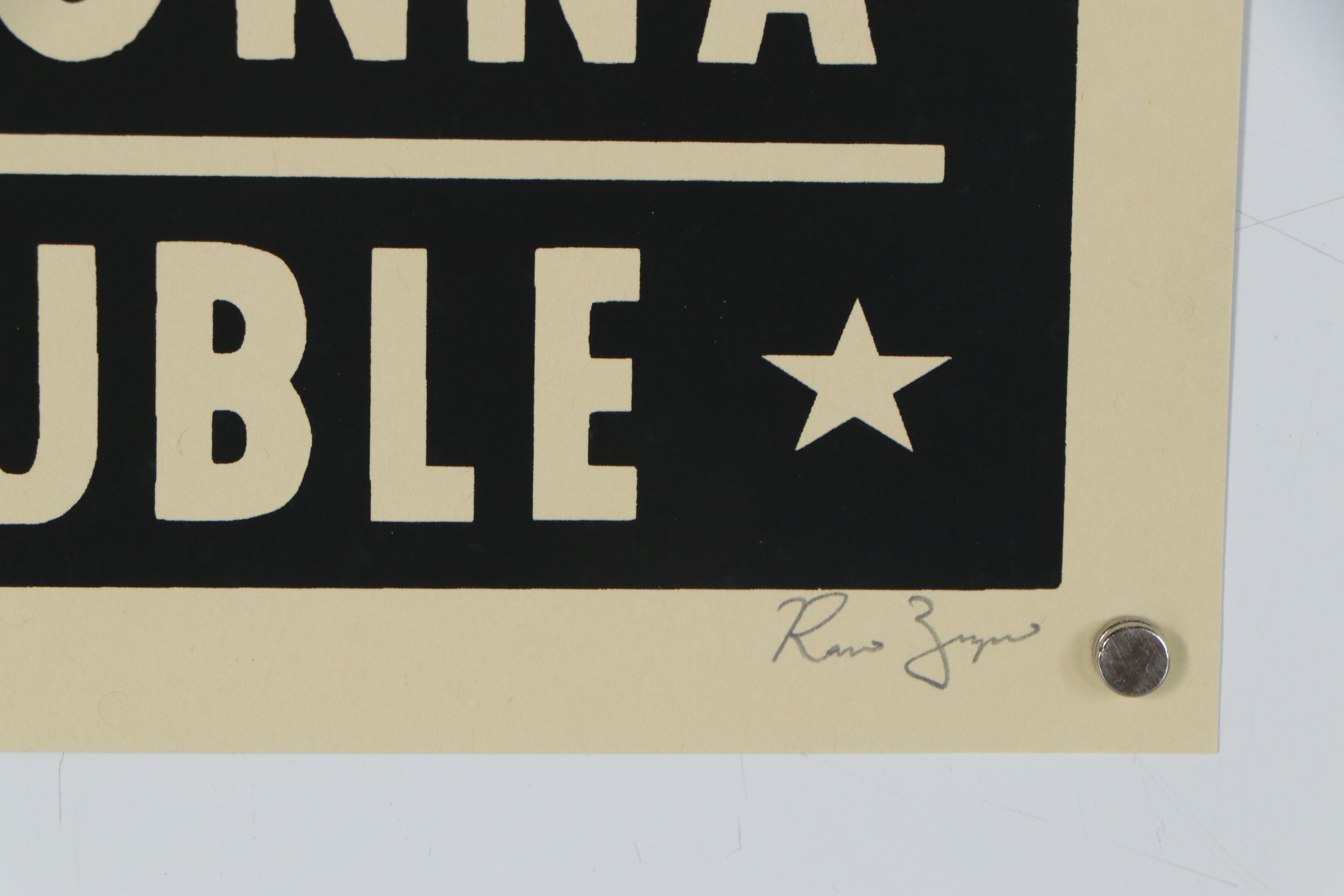 Ravi Zupa Serigraph of Chihuahua Smoking a Cigarette