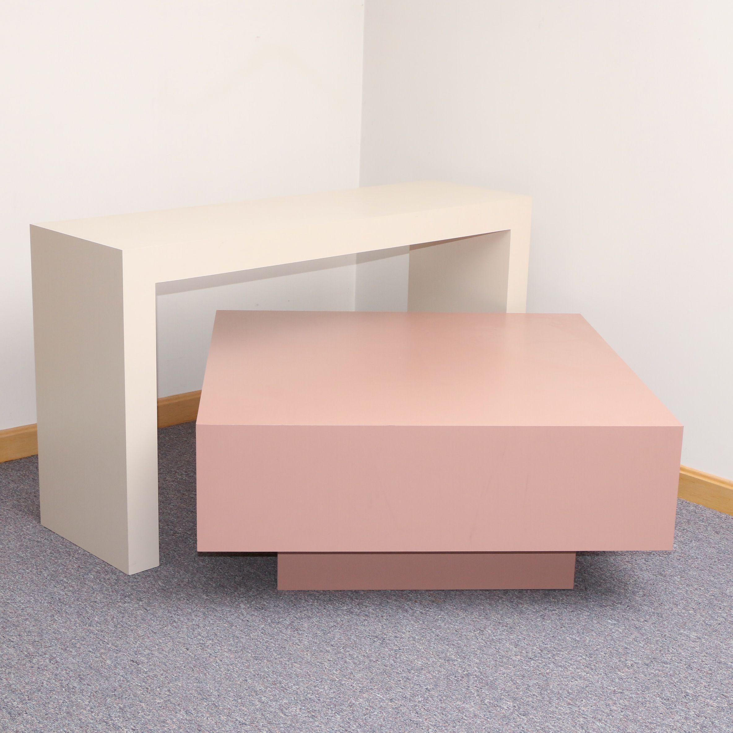 Options Plus Postmodern Laminate Console and Coffee Tables