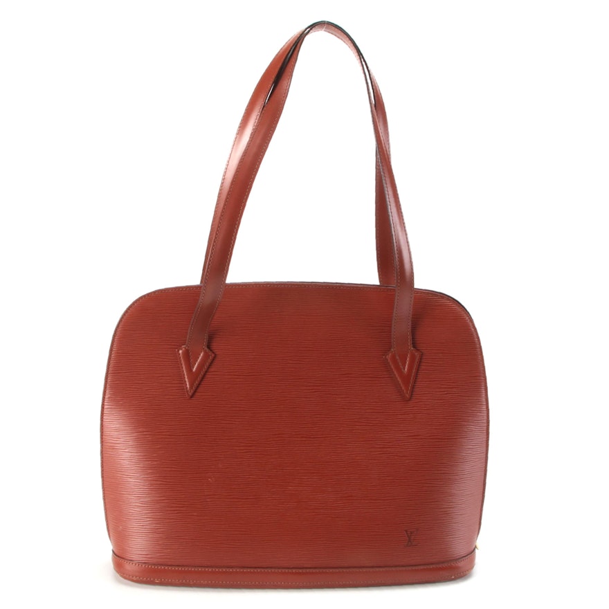 Louis Vuitton Lussac Tote Bag in Kenyan Fawn Epi and Smooth Leather