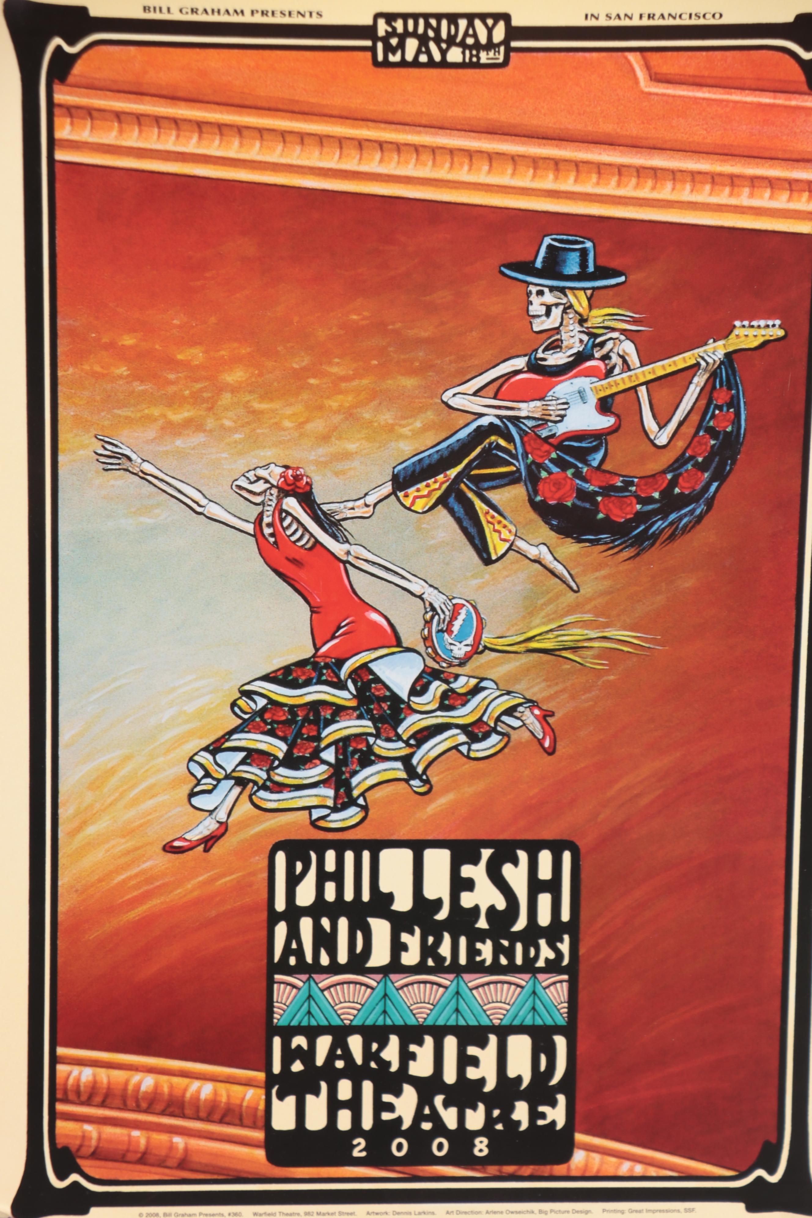 Bill Graham Offset Lithograph Phil Lesh Concert Posters after Dennis Larkins