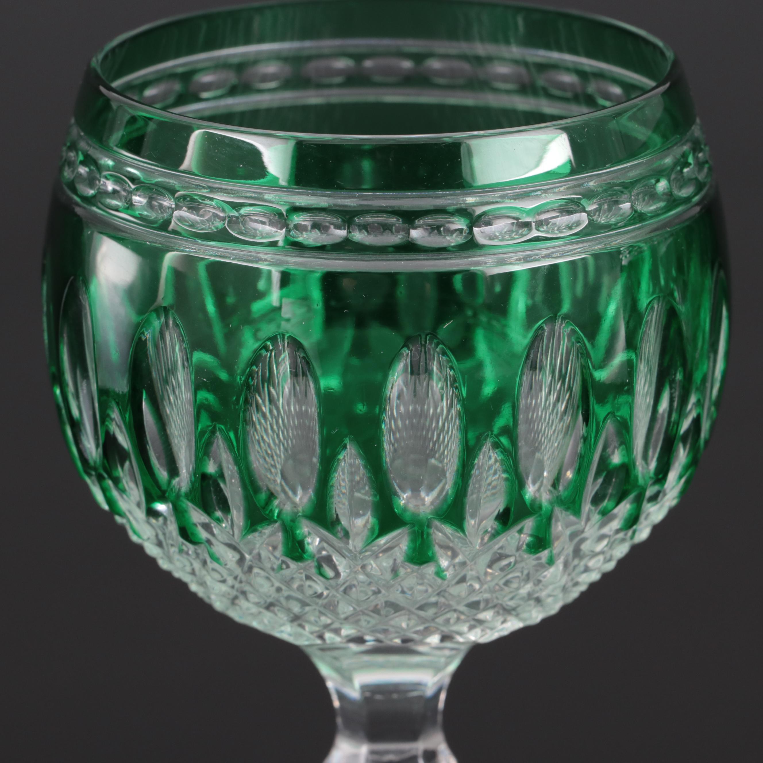 Waterford Crystal Emerald "Clarendon" Hock Wine Glasses