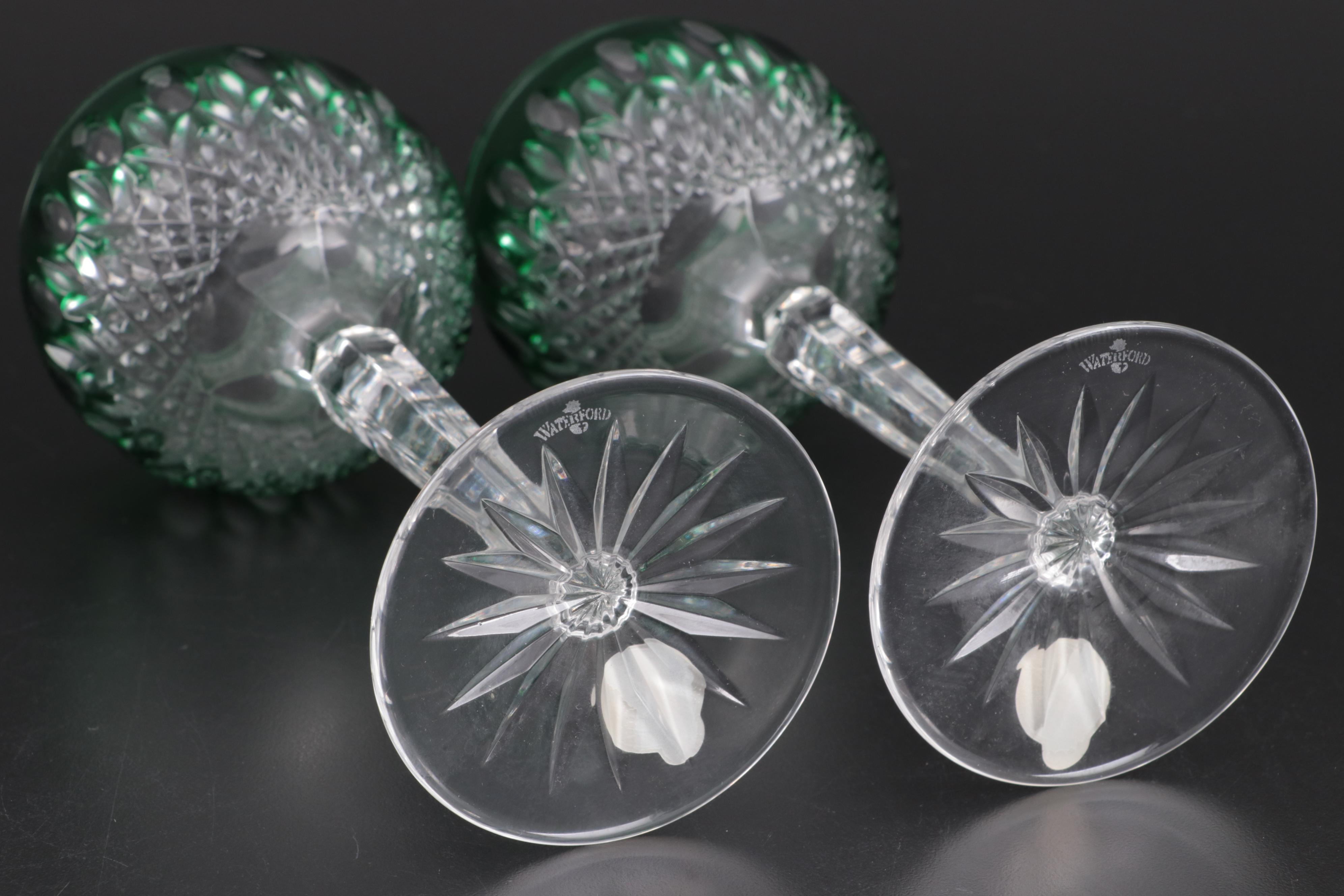 Waterford Crystal Emerald "Clarendon" Hock Wine Glasses