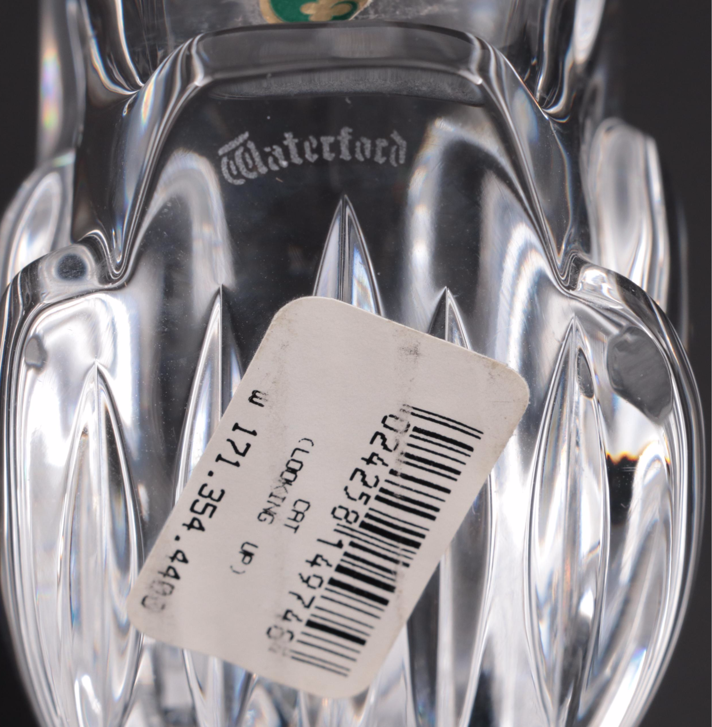 Lalique "Heggie" Figurine with Waterford Crystal "Cat Looking Up" Figurine