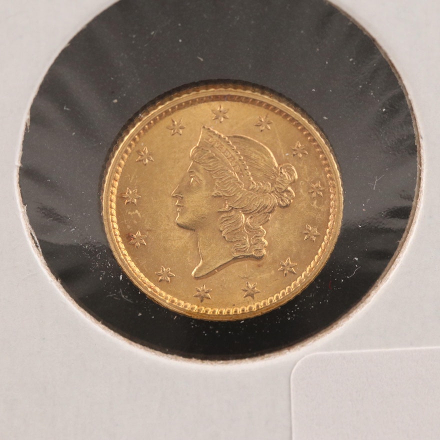 1853 Type I Liberty Head $1 Gold Coin