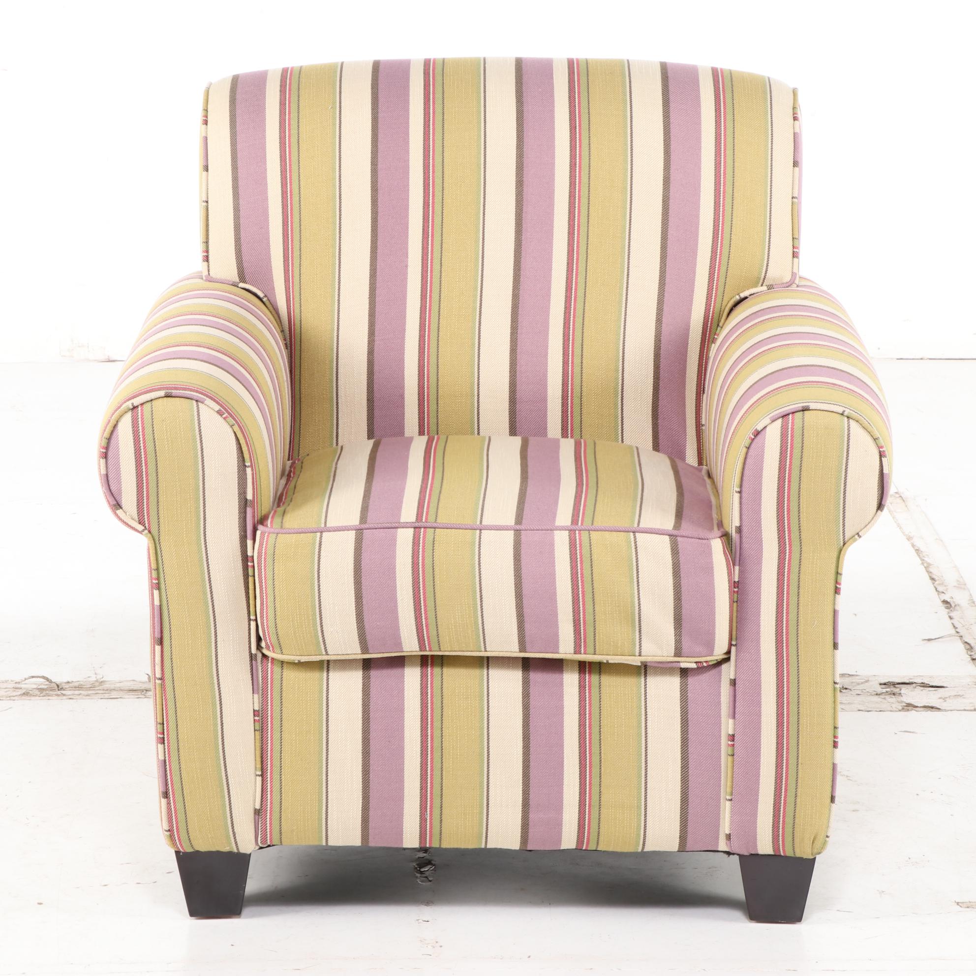 Handy Living Striped Club Chair and Ottoman