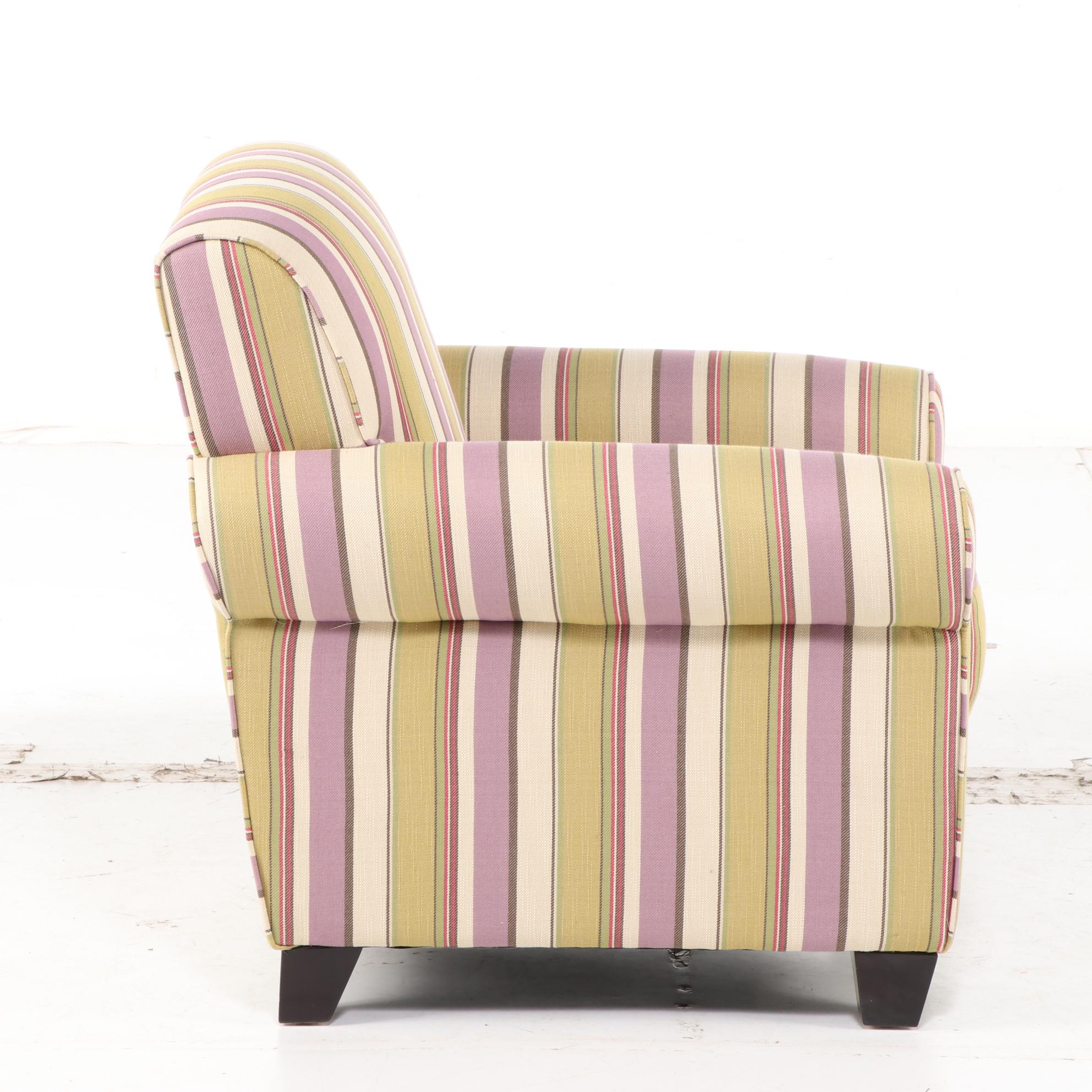 Handy Living Striped Club Chair and Ottoman