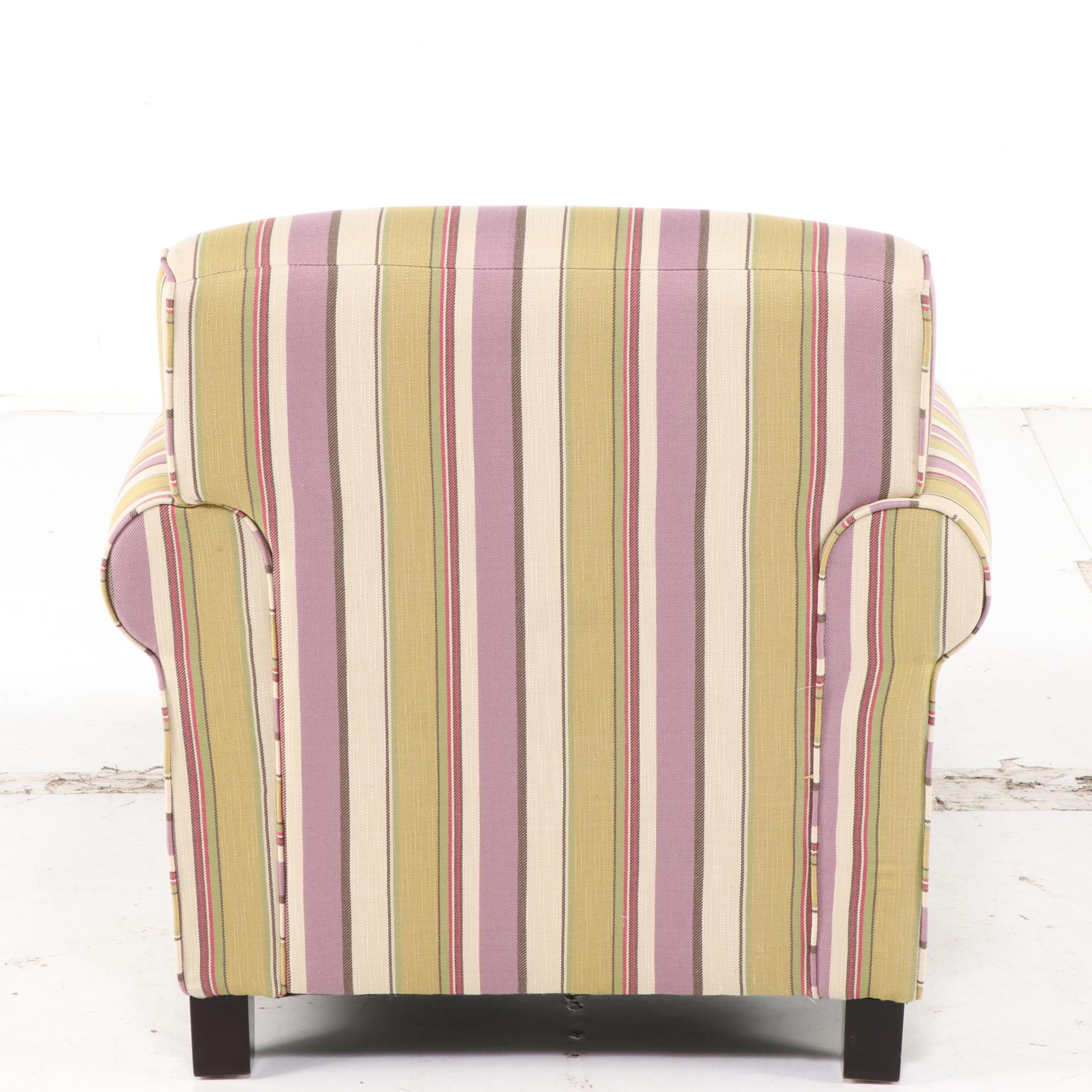 Handy Living Striped Club Chair and Ottoman