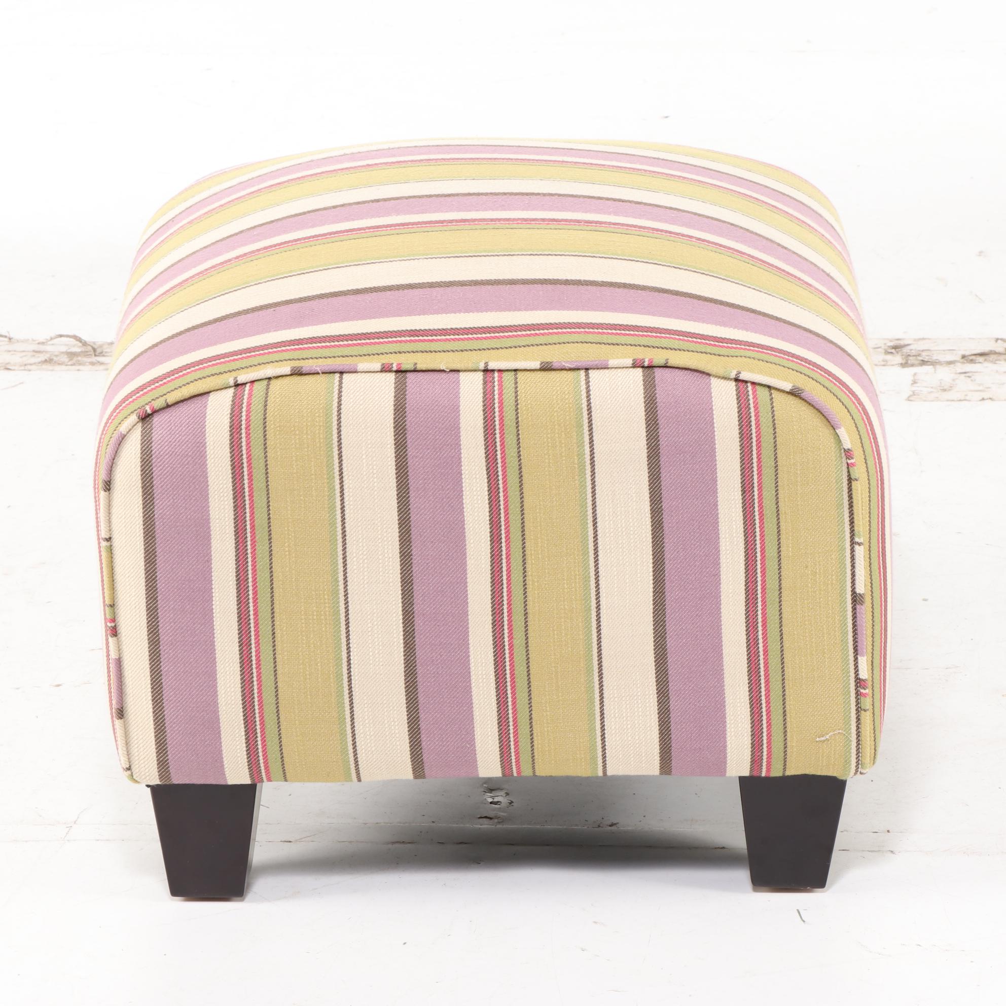 Handy Living Striped Club Chair and Ottoman