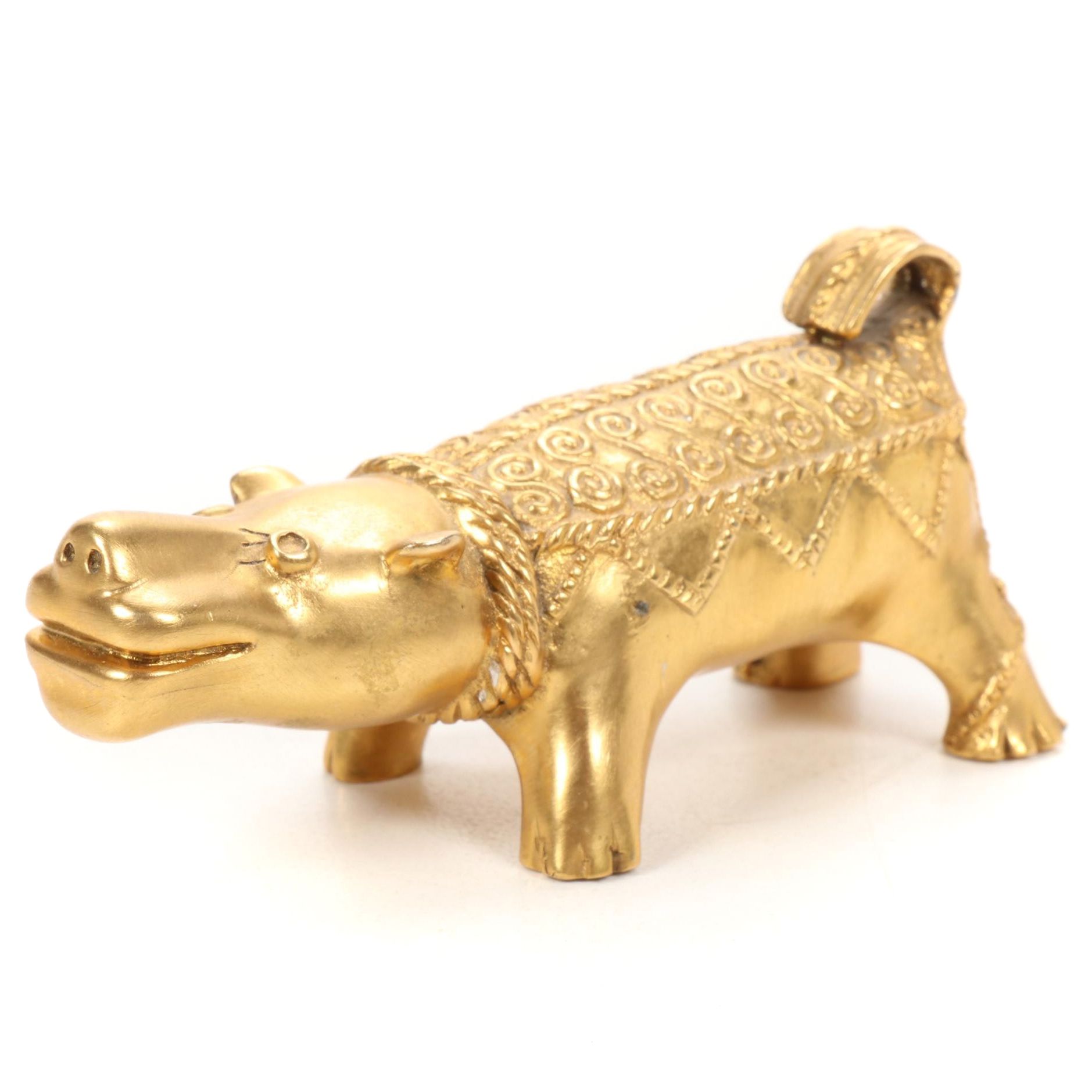 Gilt Bronze Hippo Figurine