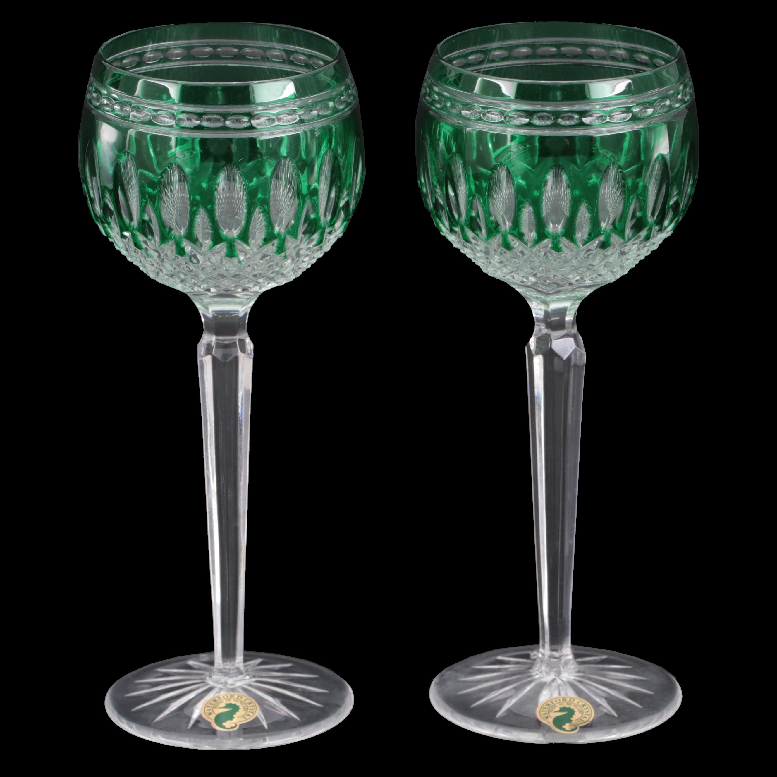 Waterford Crystal Emerald "Clarendon" Hock Wine Glasses