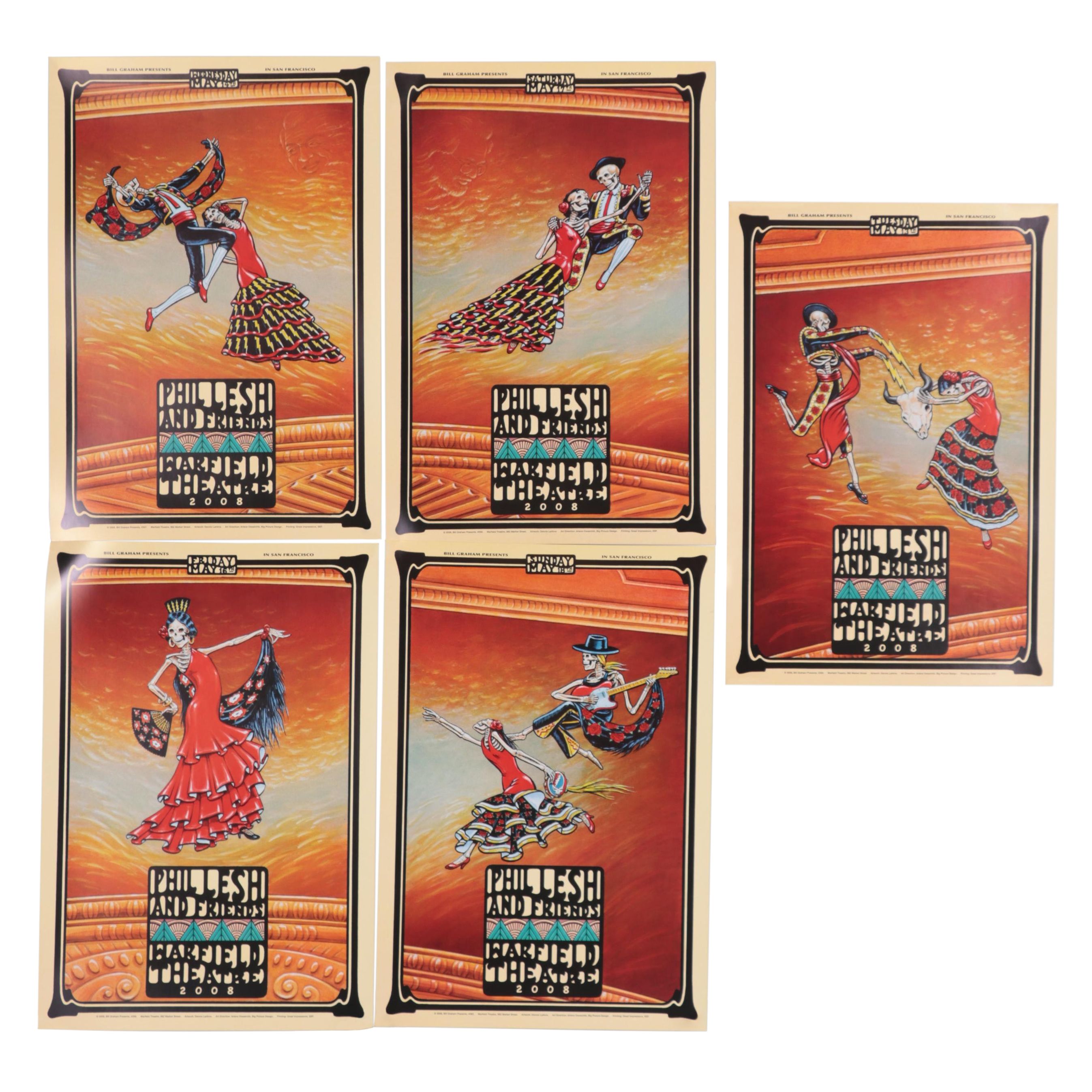 Bill Graham Offset Lithograph Phil Lesh Concert Posters after Dennis Larkins