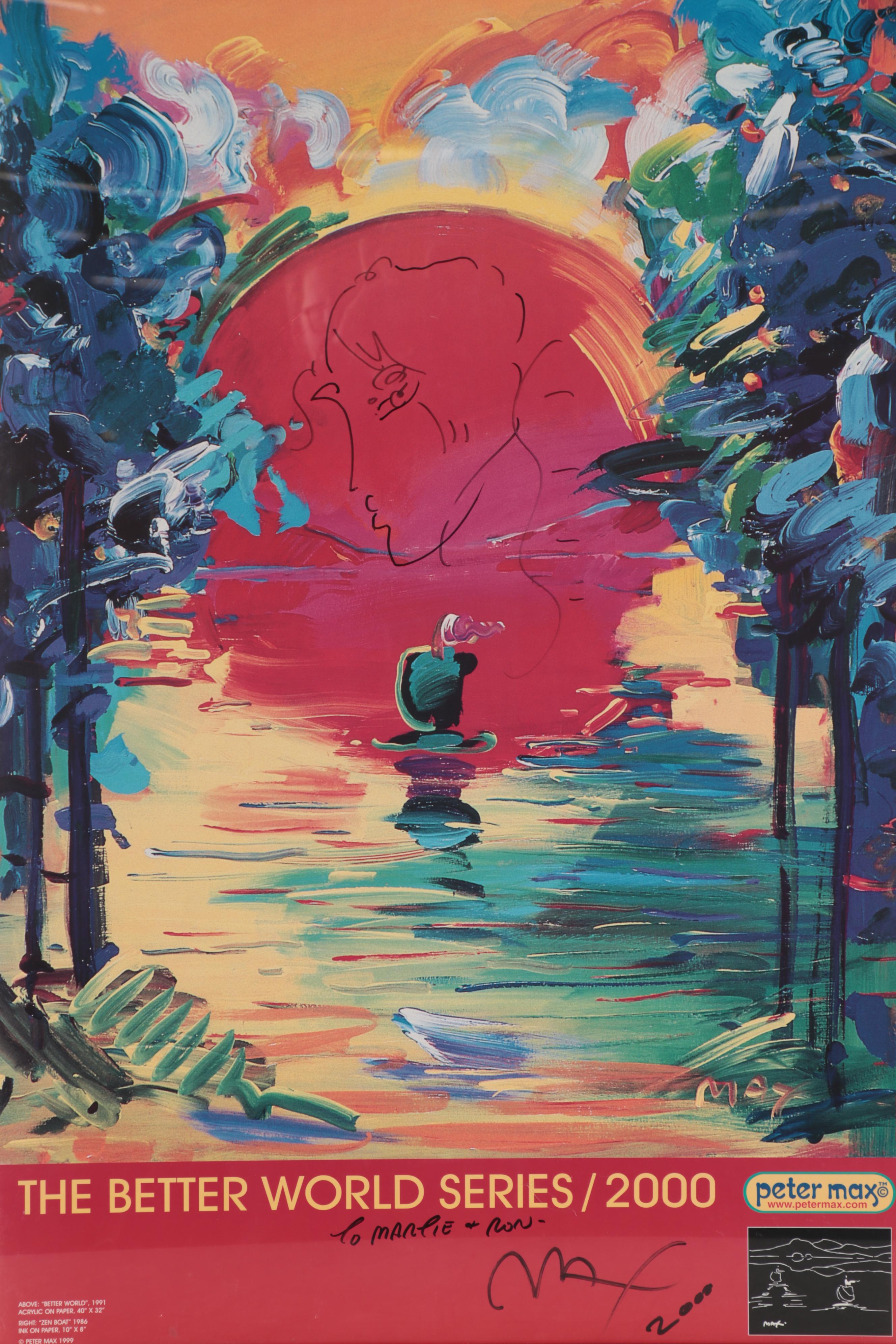 Peter Max Offset Lithograph Poster "Better World," 2000