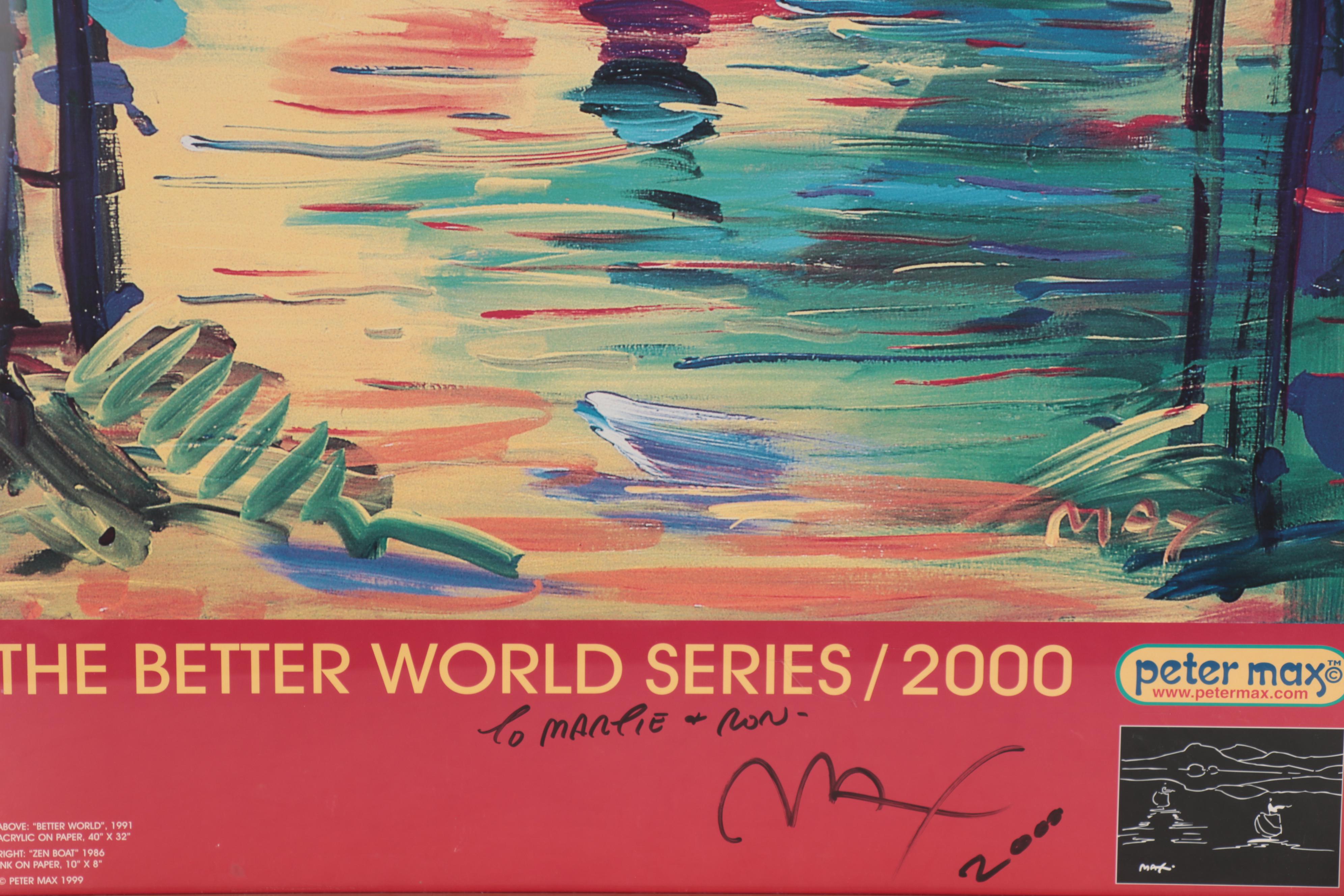 Peter Max Offset Lithograph Poster "Better World," 2000