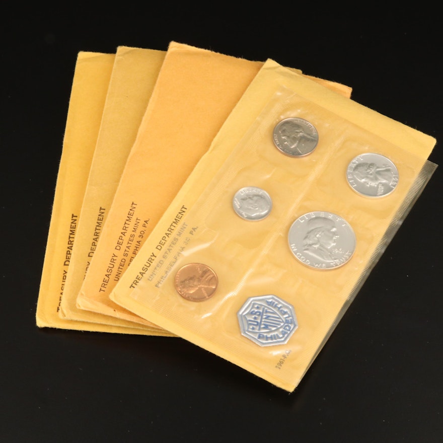 Four U.S. Mint Vintage Silver Proof Sets