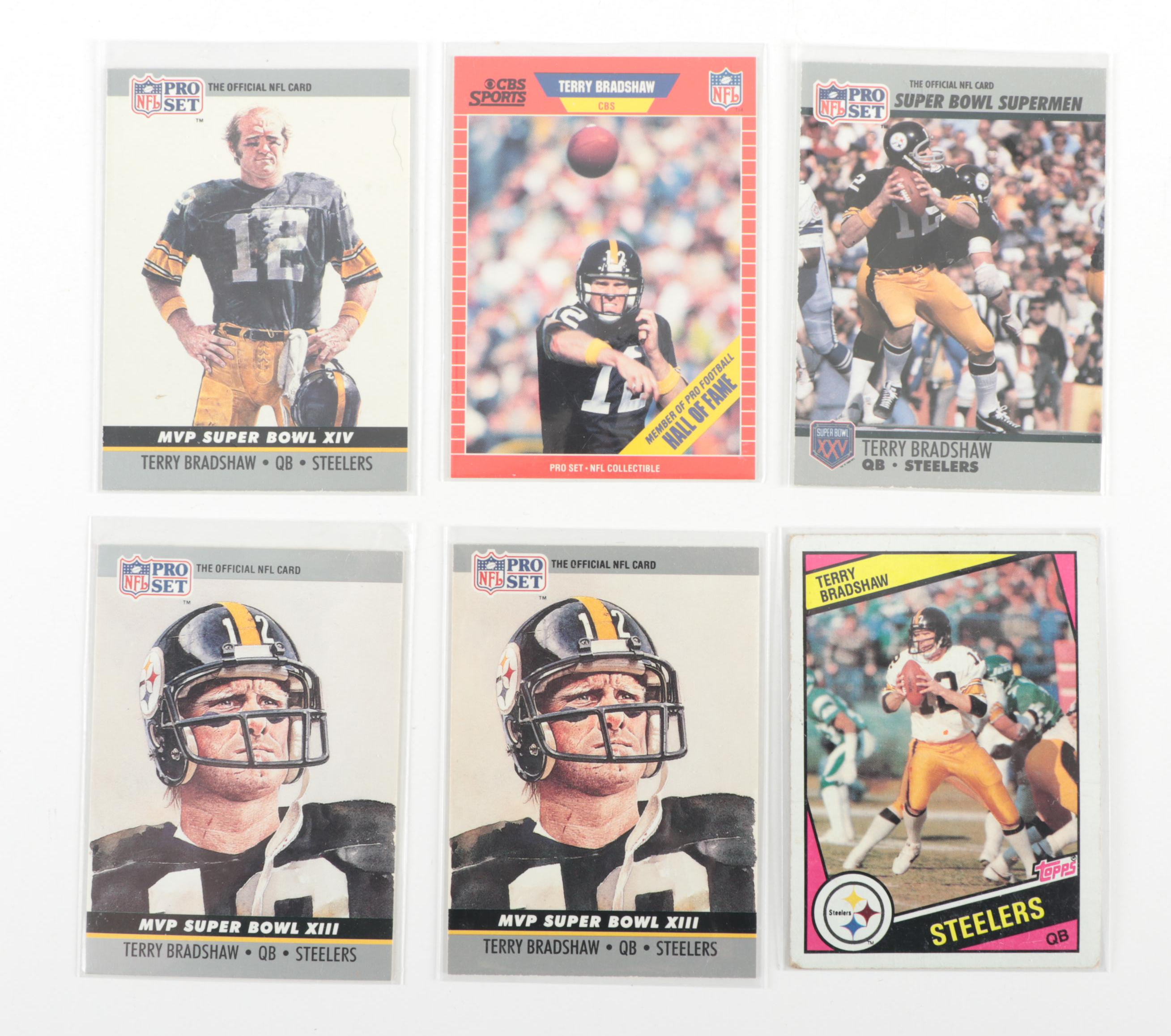 1970s-1980s Terry Bradshaw Steelers NFL Football Cards with Rookie