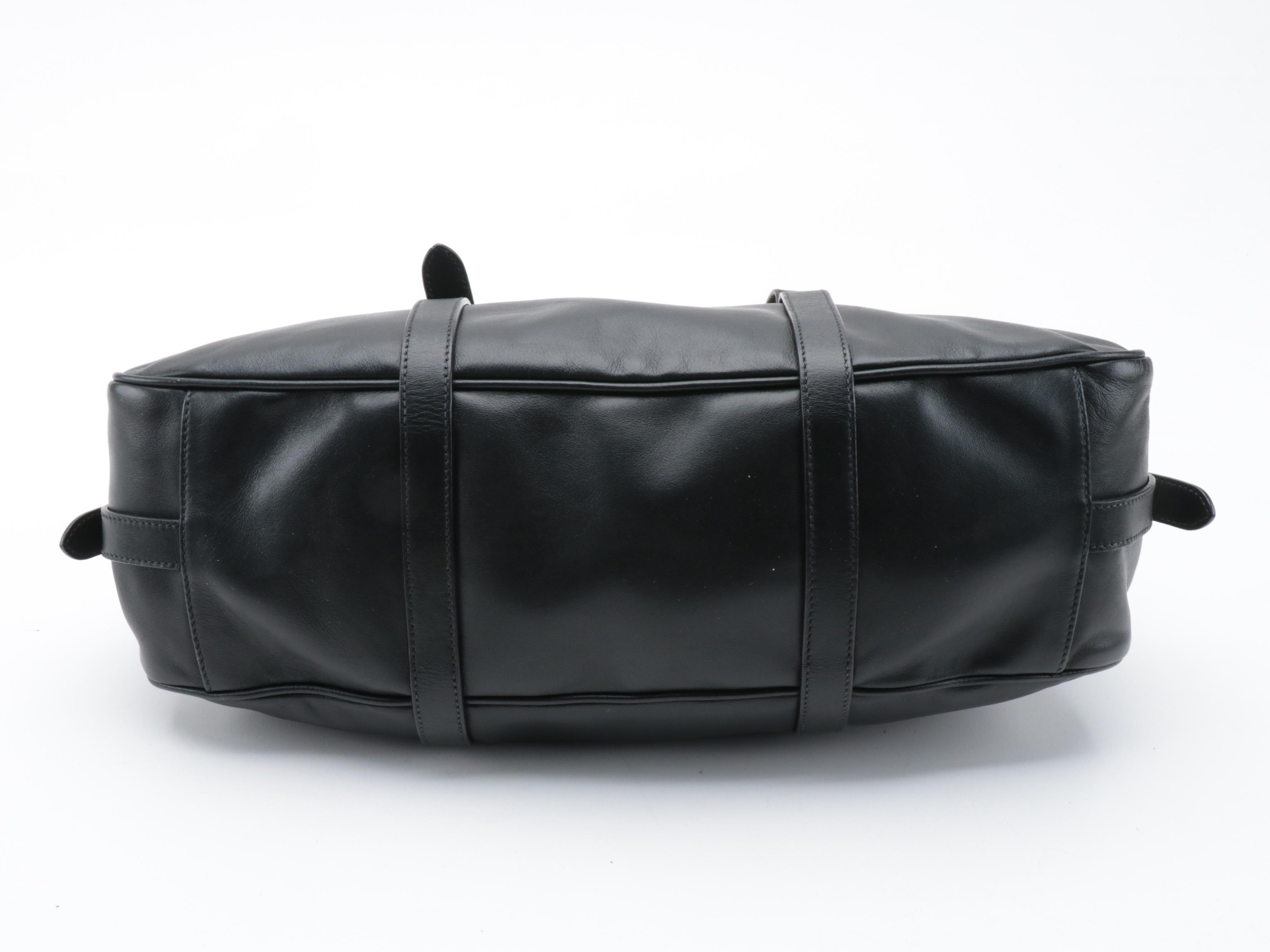 Prada Black leather Belted Convertible Satchel