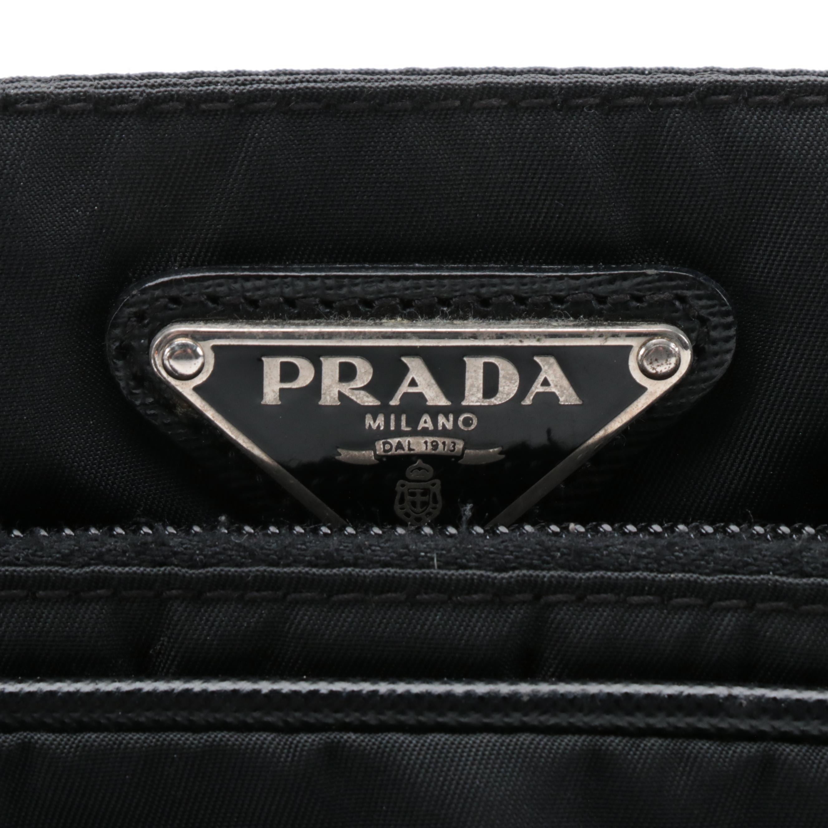 Prada Black Tessuto Front Pocket Messenger Bag with Saffiano Leather Trim