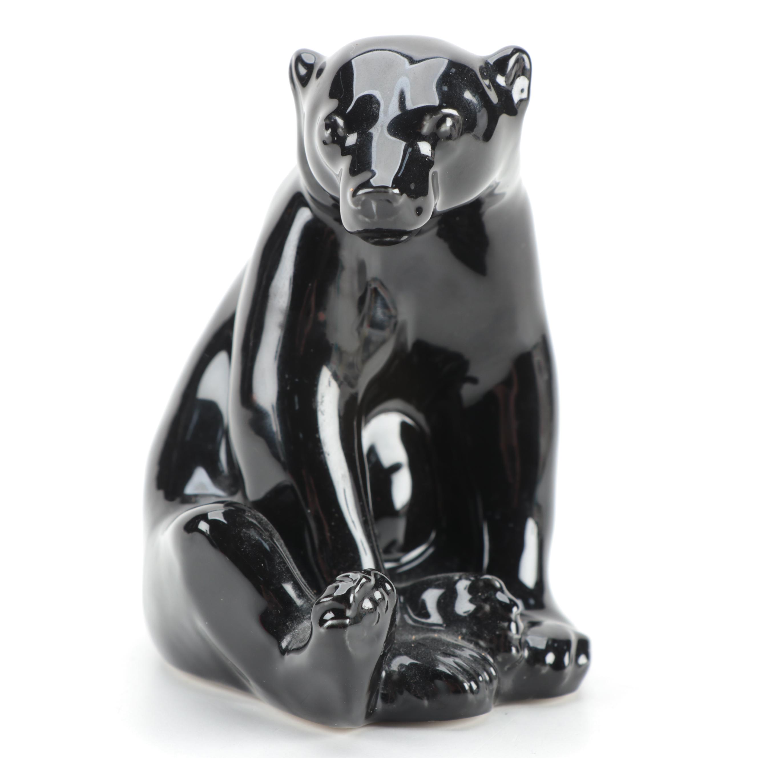 Rookwood Pottery "Honey Bear" Glazed Ceramic Figurine After Louise Abel, 1991