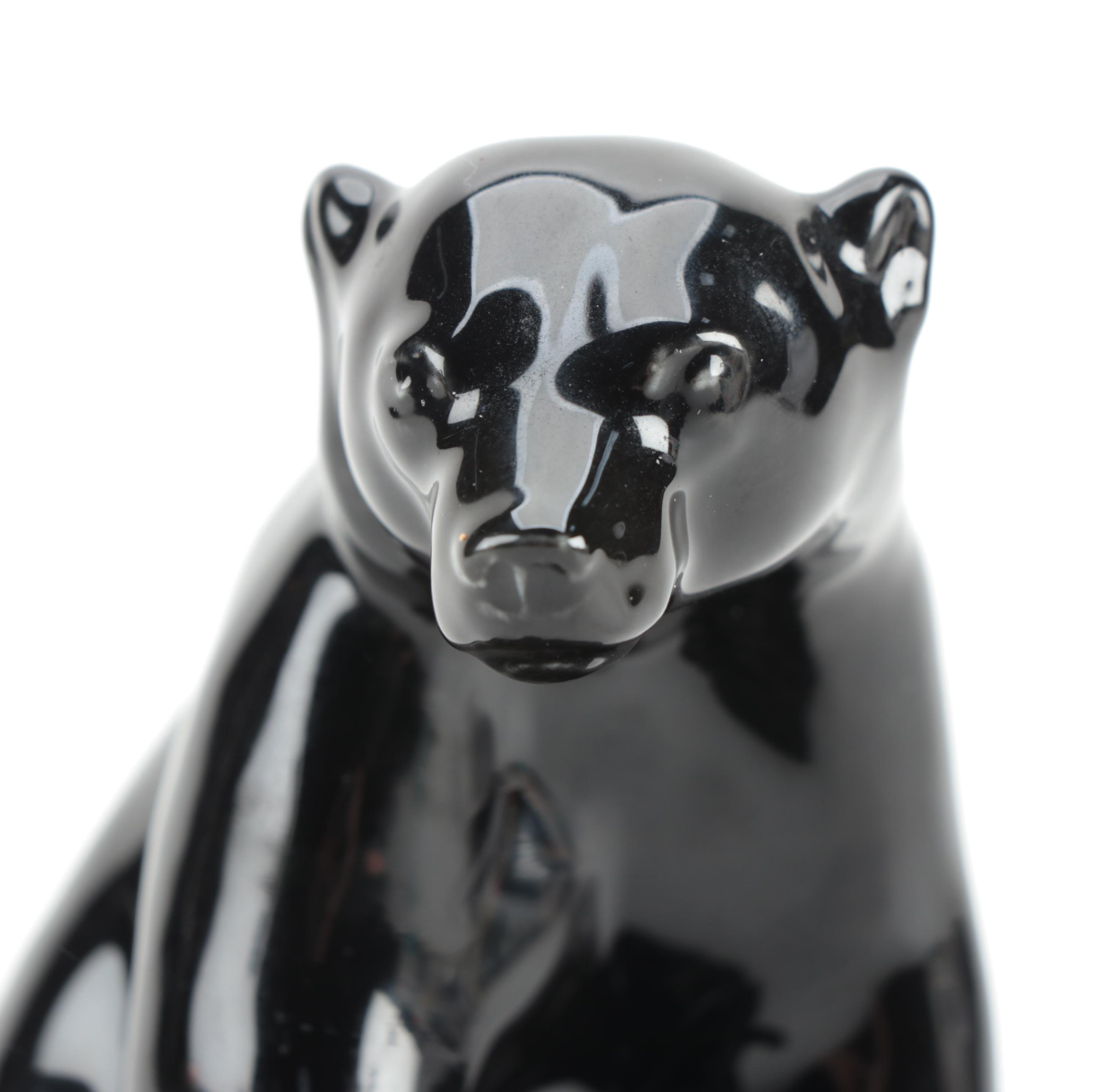 Rookwood Pottery "Honey Bear" Glazed Ceramic Figurine After Louise Abel, 1991